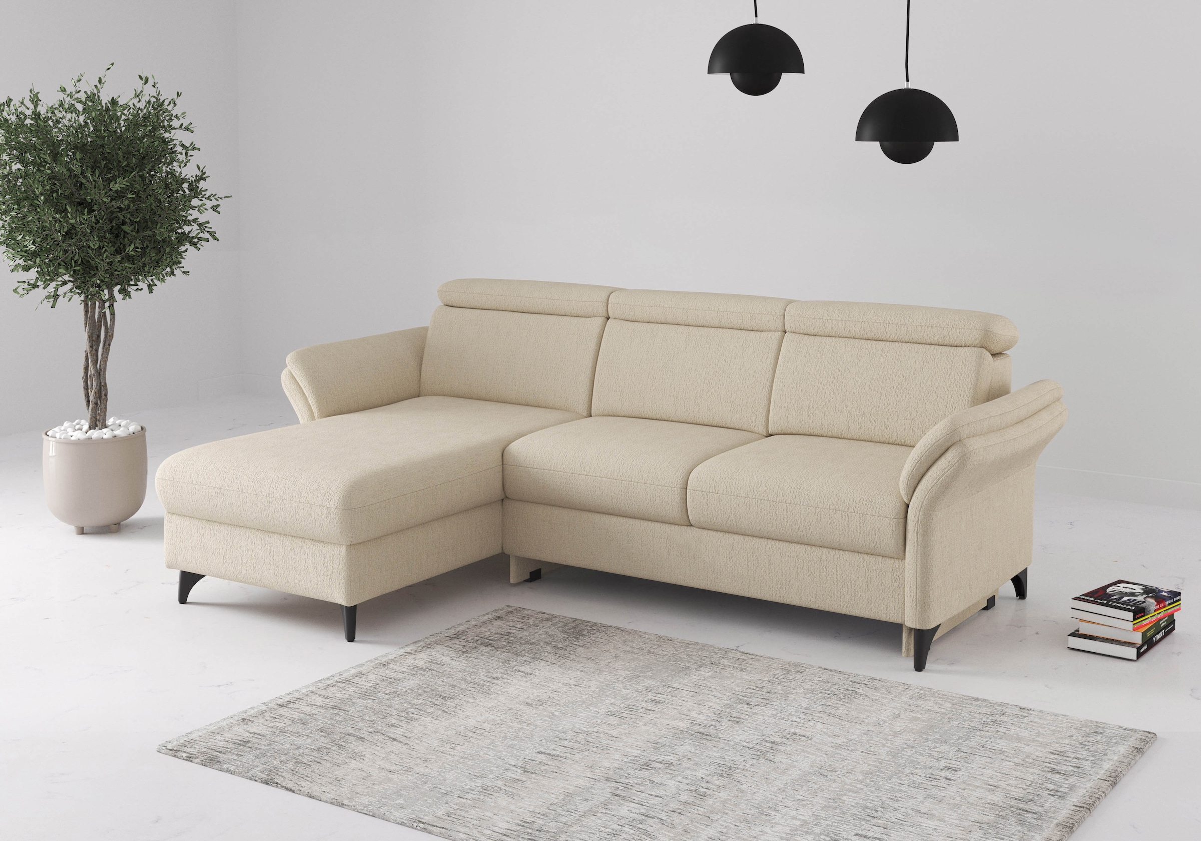 sit&more Ecksofa "Glendale, L-Form" inkl. Kopfteilverstellung,wahlweise mit Vorziehsitz und Bettkasten