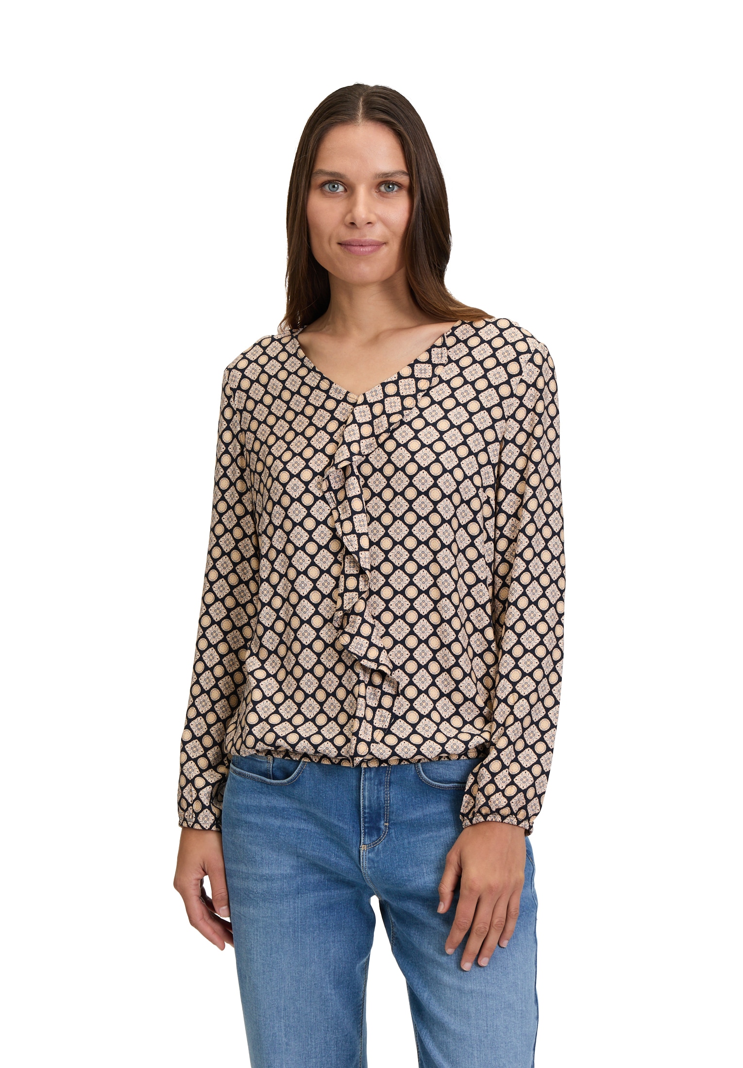 Cartoon Shirtbluse "Cartoon Damen Blusenshirt mit Volant" günstig online kaufen