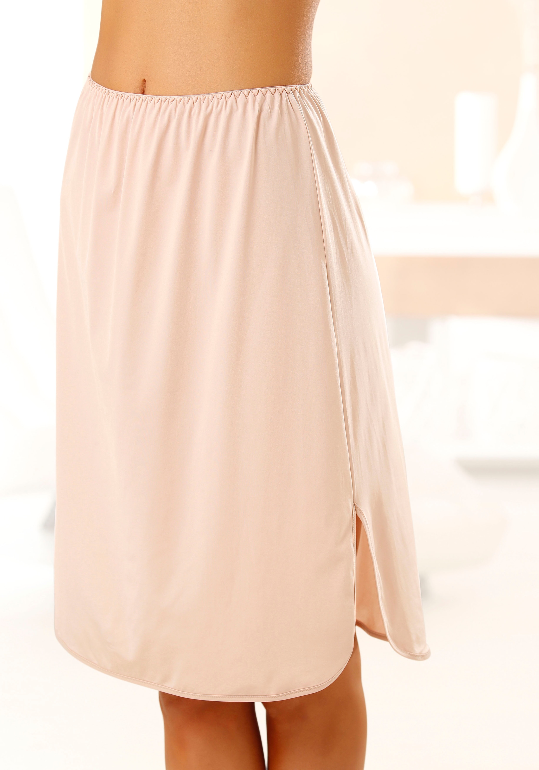 Nuance by Lascana Unterrock aus fließendem Material für eine mittlere Länge, Basic Dessous