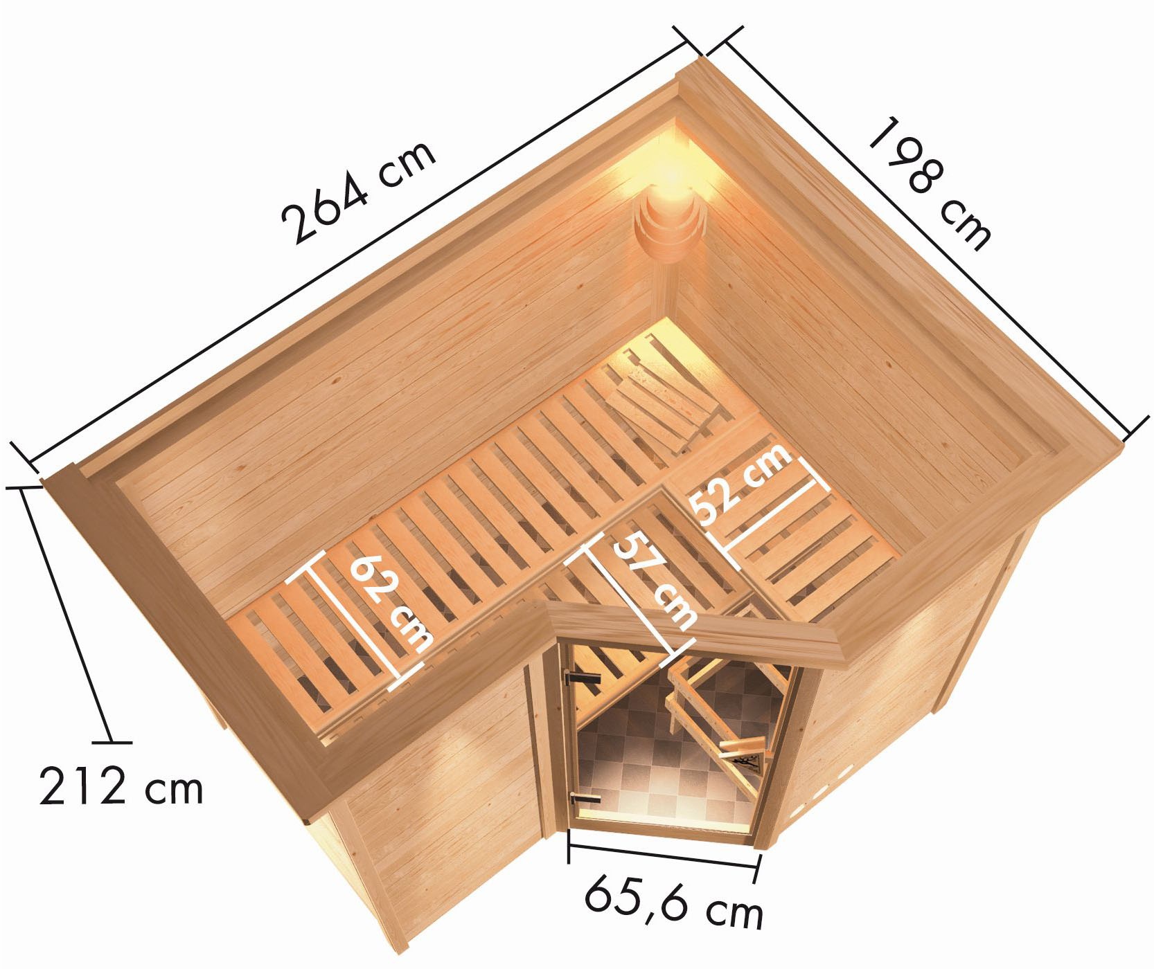 Karibu Sauna »Sanna 2«, ohne Ofen