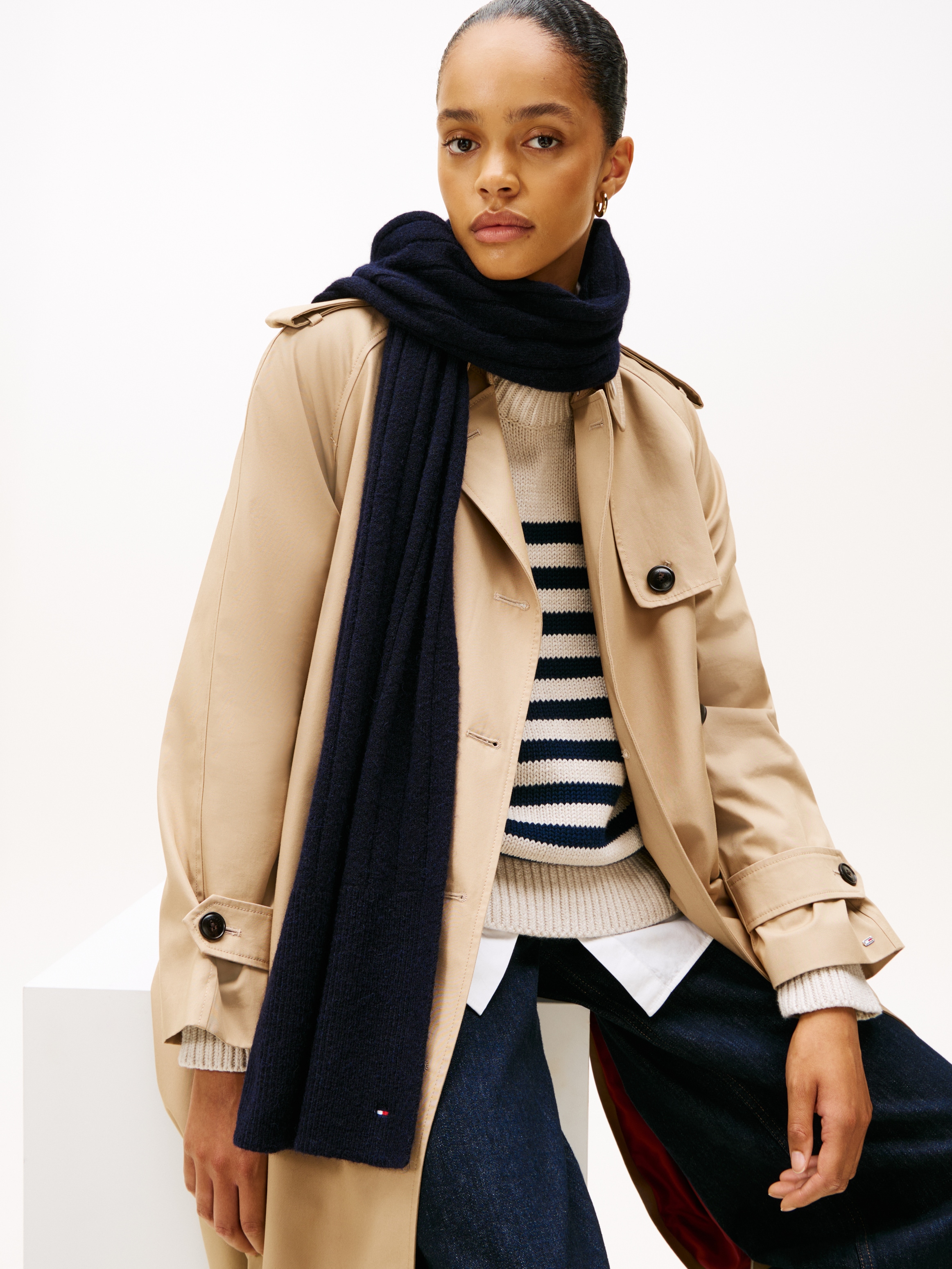 Tommy Hilfiger Schal »TH FLAG FLUFFY«, Maße 190X35 cm, mit Wolle