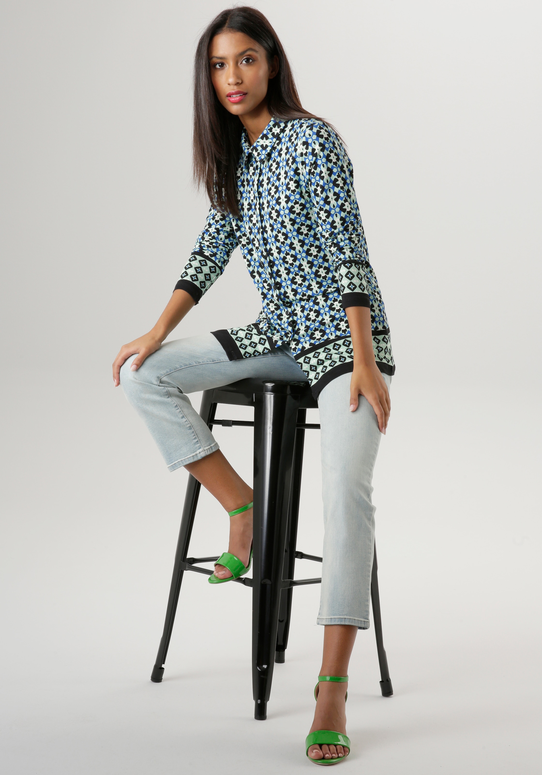 Aniston SELECTED Hemdbluse, in kaufen für NEUE KOLLEKTION BAUR elastischer - | Jerseyqualität