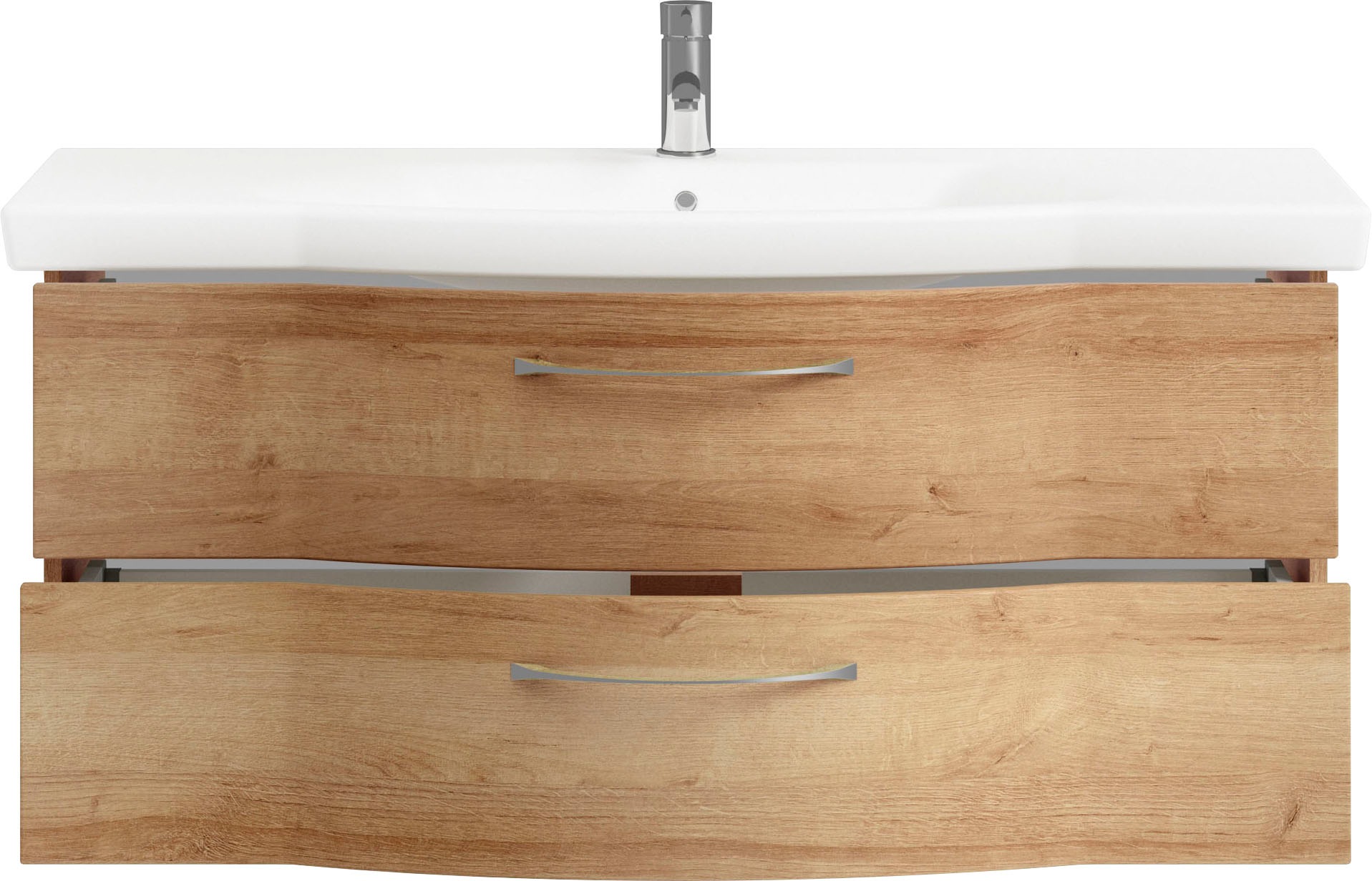 Saphir Badmöbel-Set »6005 Sprint 3-teilig, Keramik-Waschtisch mit LED-Spiegelschrank«, (4 St.), Unterschrank, inkl. Türdämpfer, 4 Türen, 3 Schubladen, Bad-Set