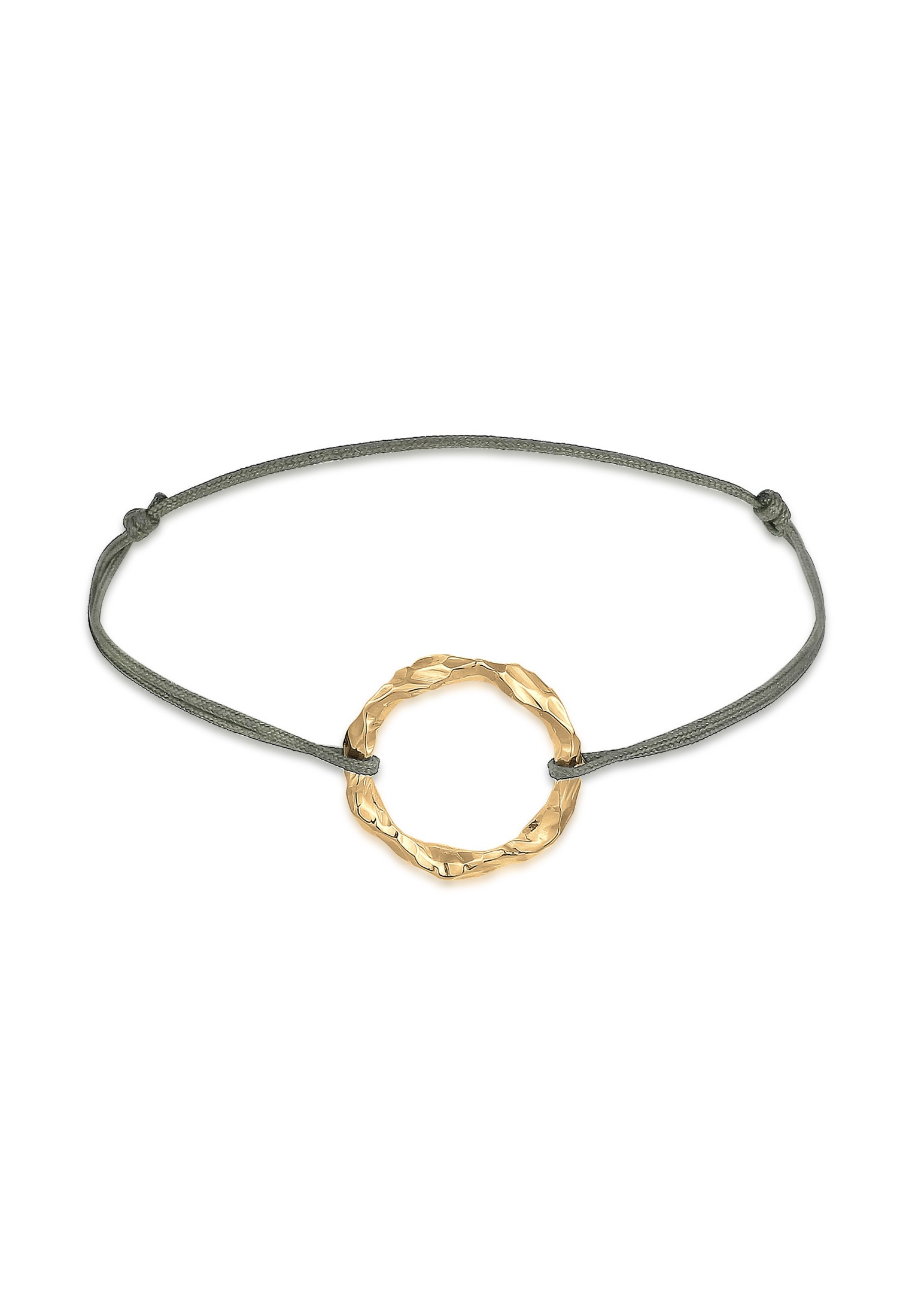 Armband »Kreis Geo Design Grau Nylon Verstellbar 925 Silber«