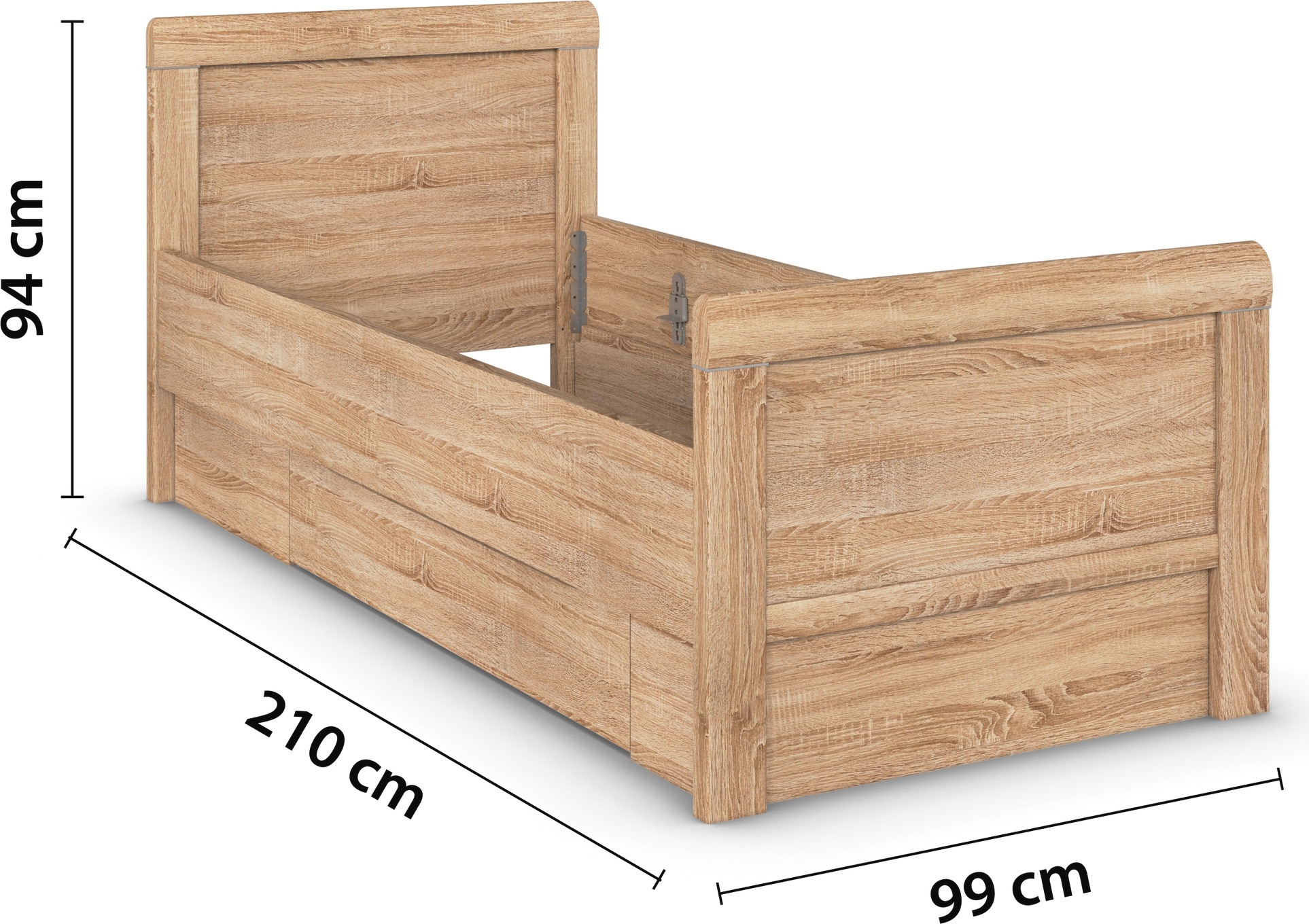 rauch Stauraumbett »Bett Einzelbett Stollenbett Bettkästen EVELYN«, in Komforthöhe mit Holzkopfteil sowie Schubladen MADE IN GERMANY