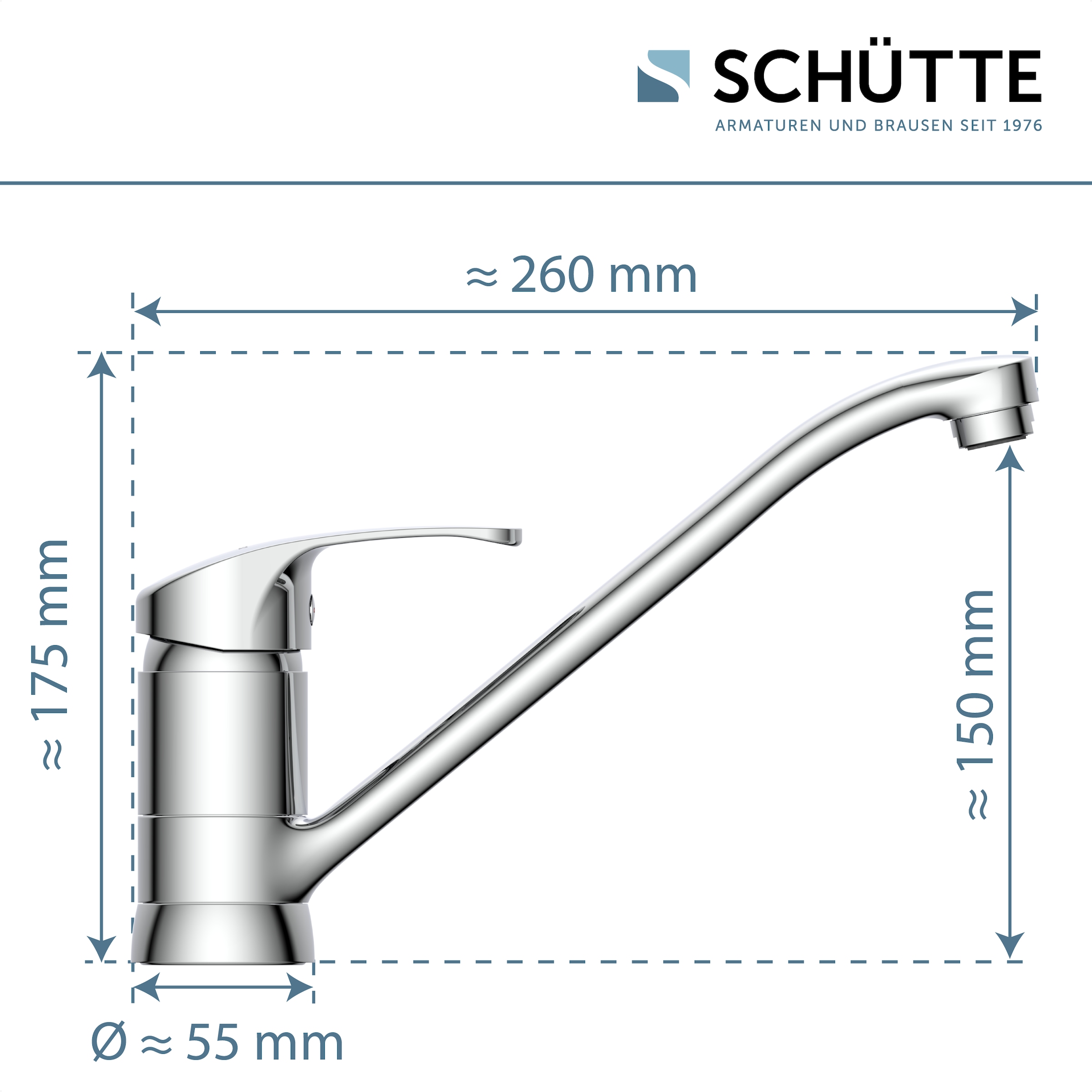 Schütte Spültischarmatur »CELLINO« Niederdruck Armatur Küche, 360° schwenkbarer Wasserhahn