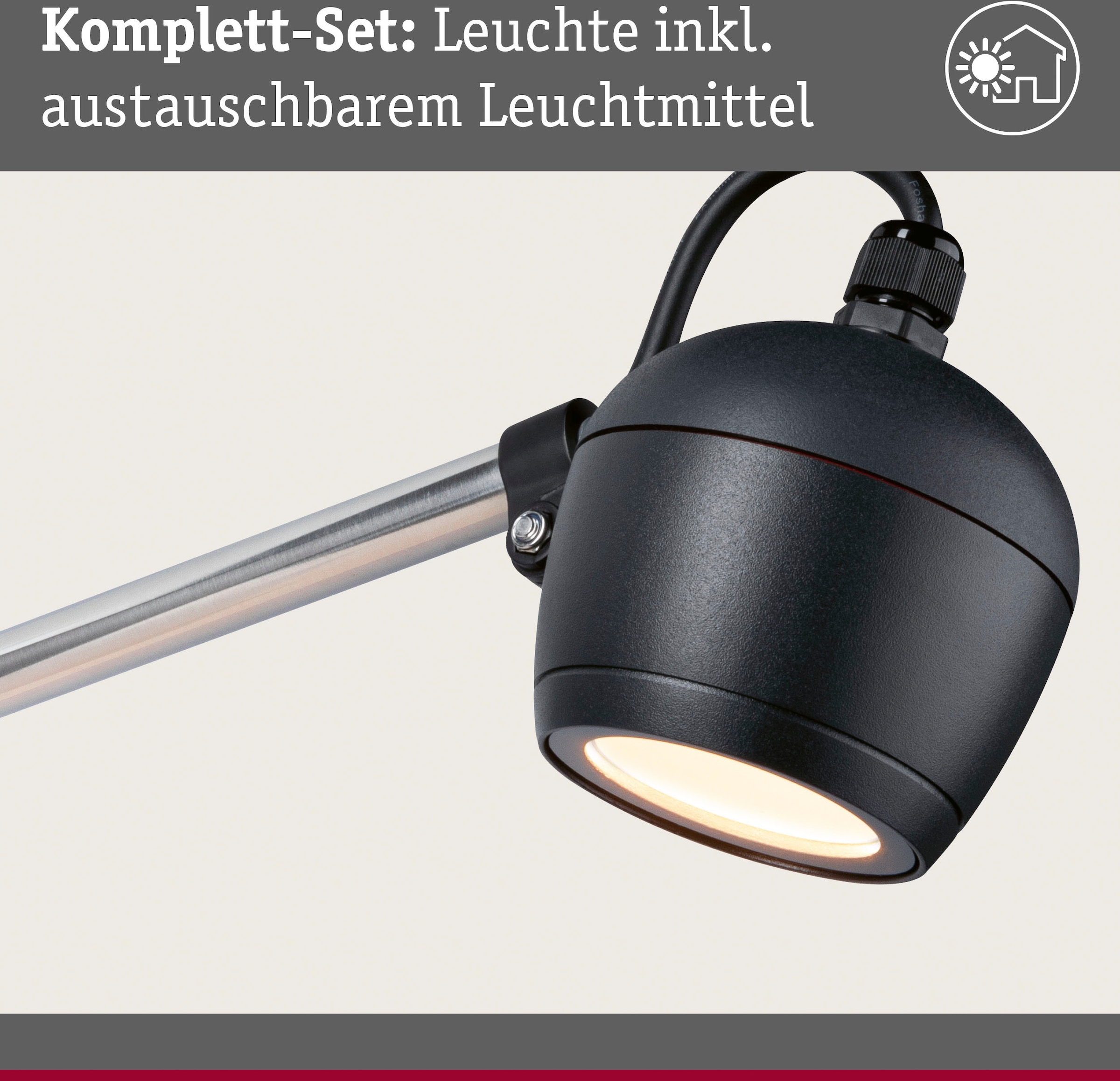 Paulmann LED Gartenleuchte »Outdoor 230V Wall Kikolo Insect friendly ZigBee«, 1 flammig, Insektenfreundlich