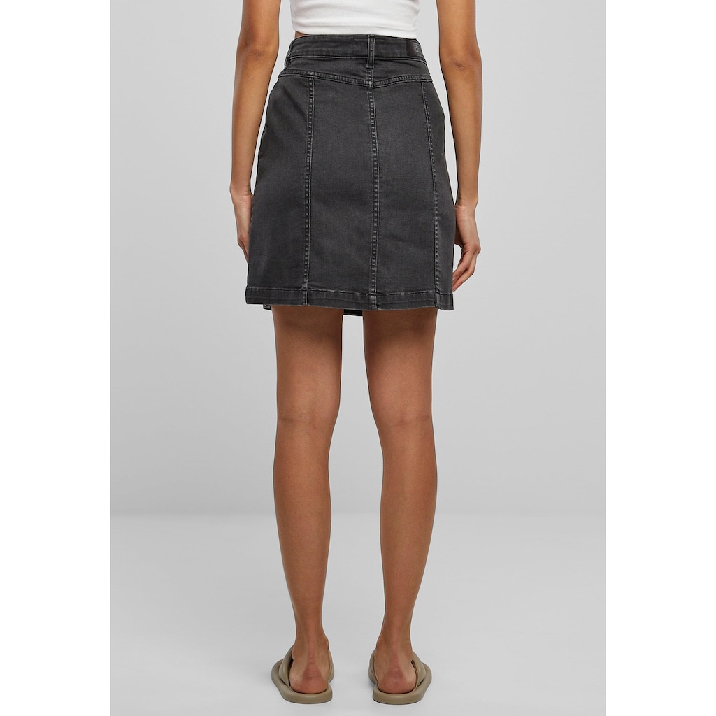 URBAN CLASSICS Sommerrock »Urban Classics Damen Ladies Organic Stretch Button Denim Skirt«, (1 tlg.)