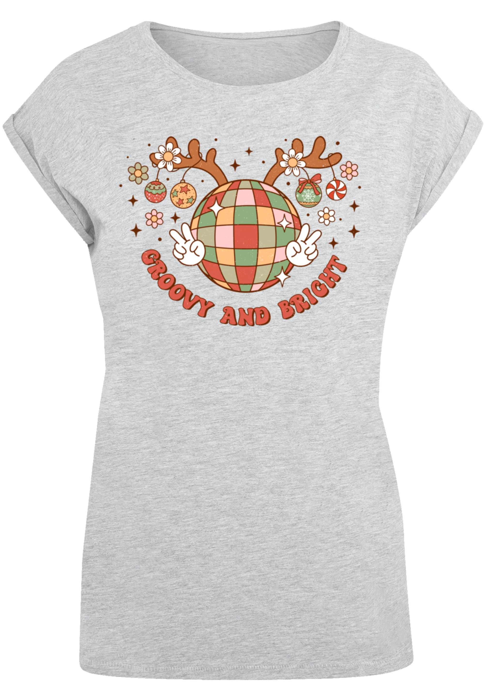 F4NT4STIC T-Shirt »Bright Weihnachten Disco Deer« Premium Qualität, Weihnachts-Kollection