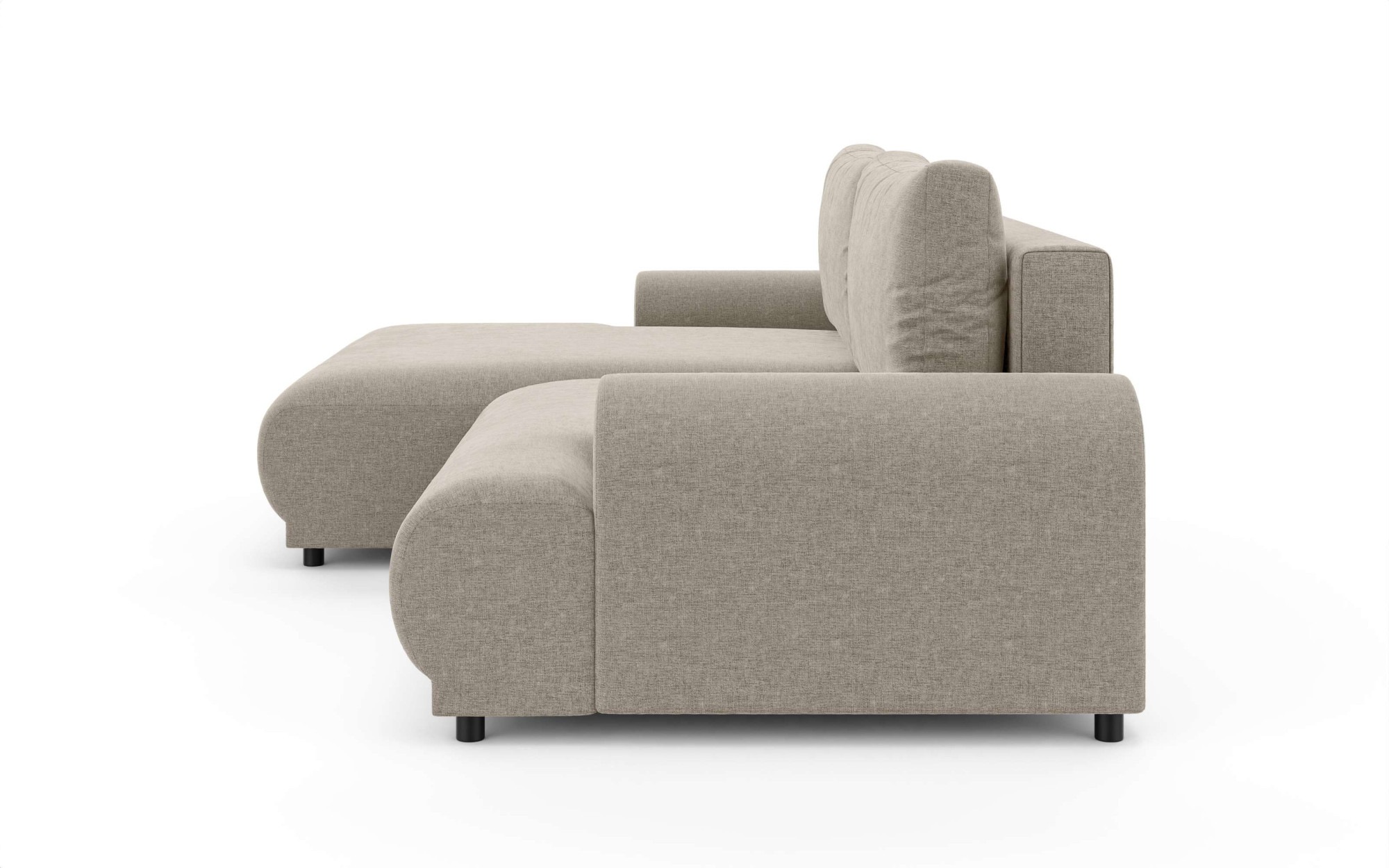 INOSIGN Ecksofa »Marsby, mit Bettfunktion und Bettkasten, Maße: B/H/T 242/65/145 cm«, L-Form mit Wellenunterfederung, Recamiere links oder rechts bestellbar