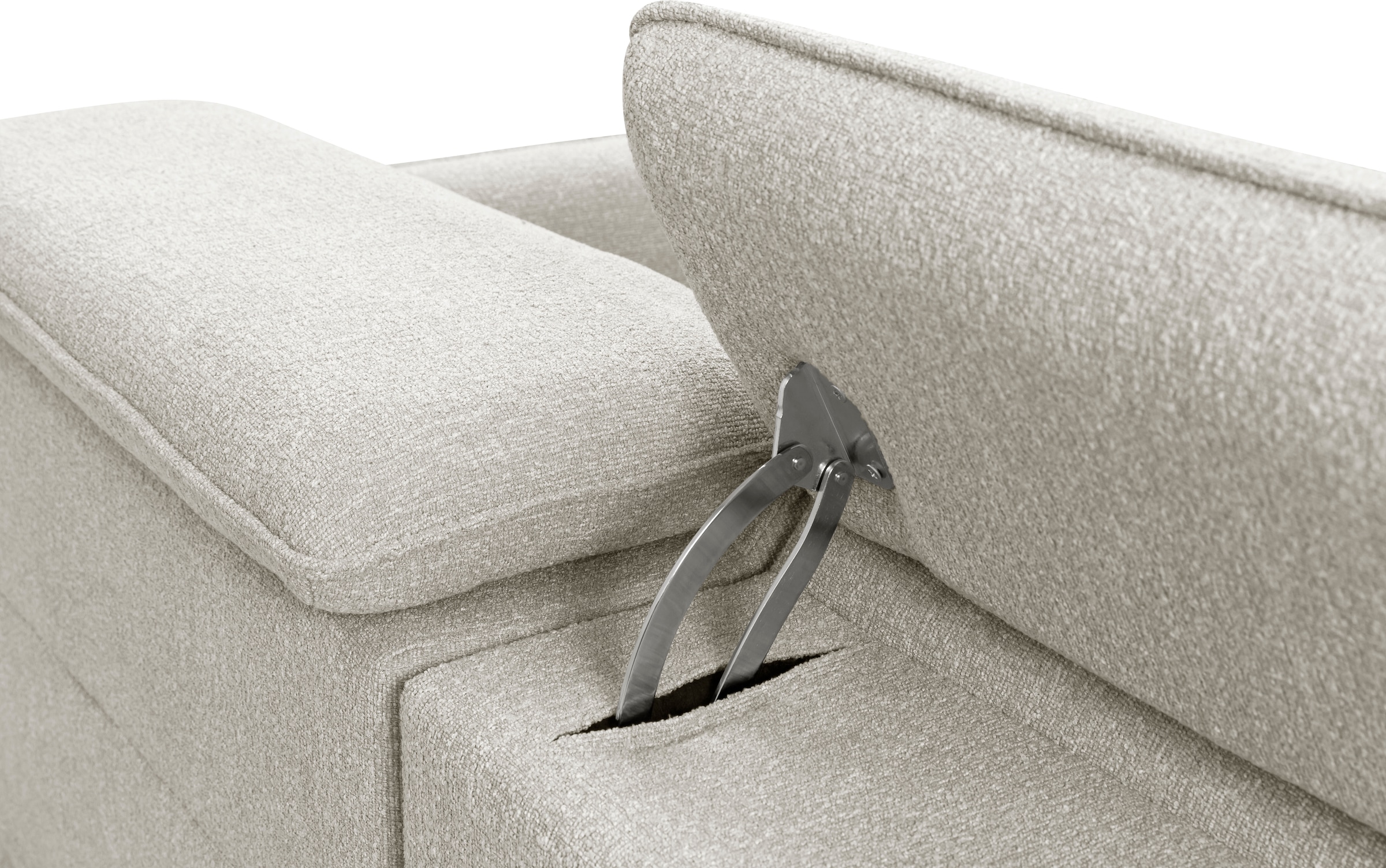 INOSIGN 2-Sitzer »KYLLY, XXL (208 cm) elektrische Relax- und Liegefunktion in 2 Sitzen«, Mega-Sofa, Kopfteilverstellung, USB A/ C, Federkern, Feinstruktur