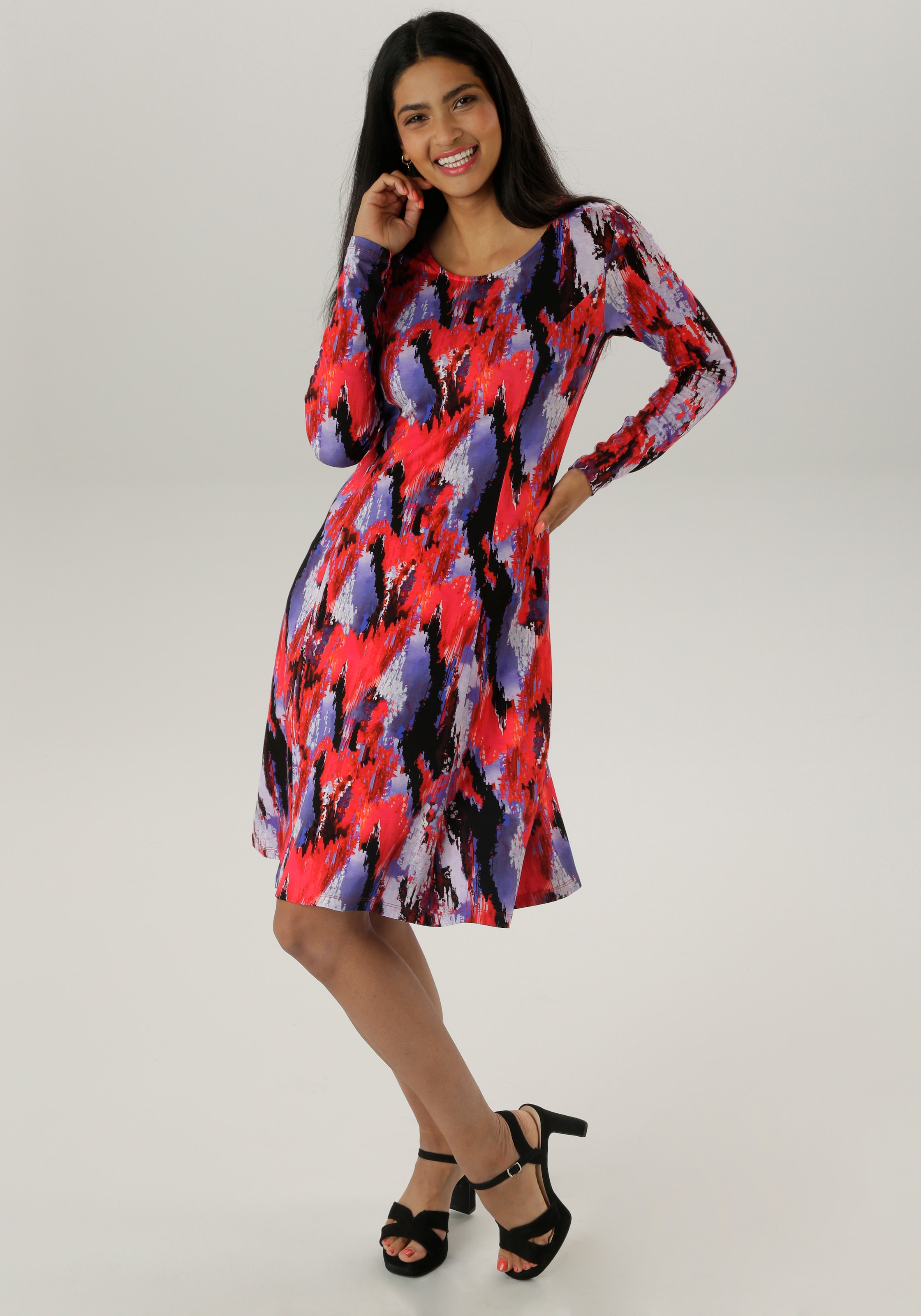 Aniston SELECTED Jerseykleid, im modernen und abstrakten Farbverlauf - NEUE KOLLEKTION