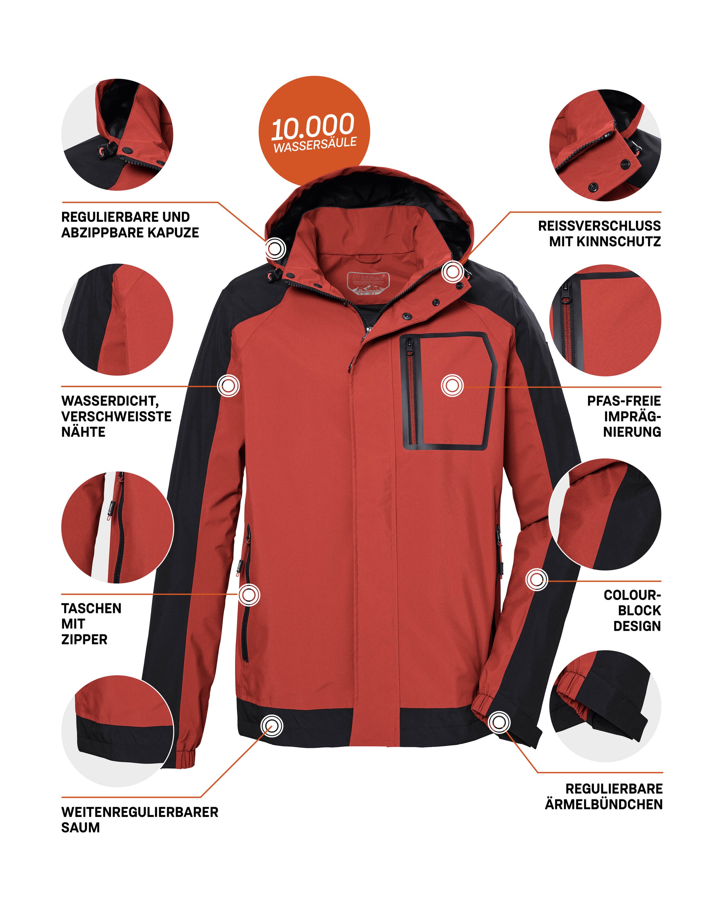 Killtec Outdoorjacke »KOS 54 MN JCKT«, wind- u wasserdicht, atmungsaktiv, PFAS-frei imprägniert