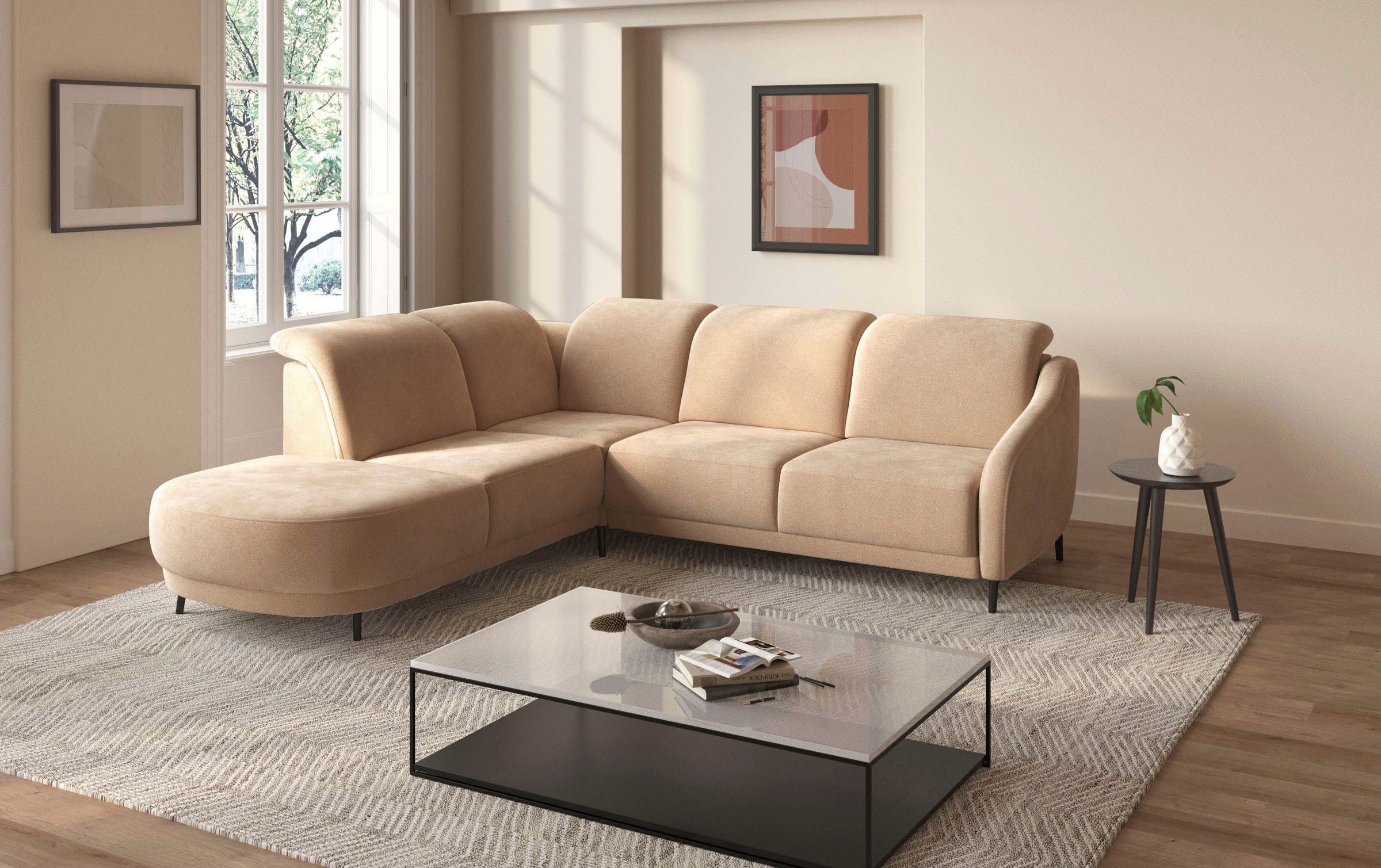 sit&more "Blues L-Form" wahlweise mit Klapptisch und USB günstig online kaufen