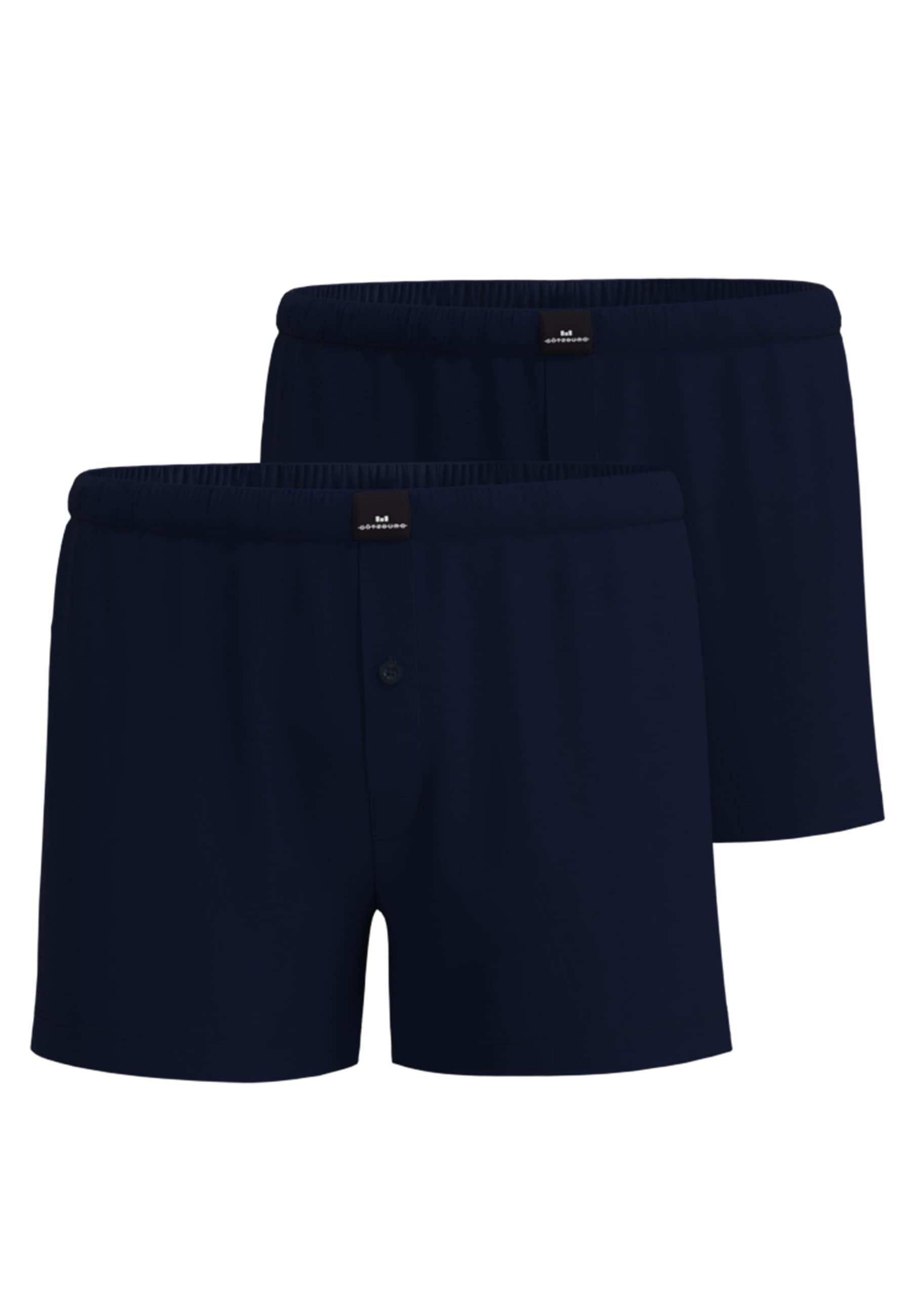 GÖTZBURG Boxershorts »Wildlife« 2er Pack,  basic, kurz, mit Logo, mit Eingriff, mit Knopf, Baumwolle
