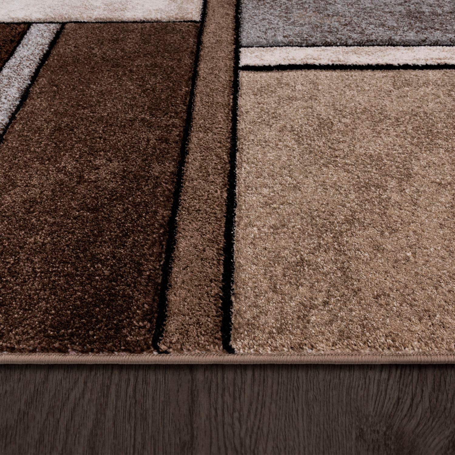 Paco Home Teppich »Brilliance 661«, rechteckig, 18 mm Höhe, Kurzflor, modernes 3D-Patchwork Design