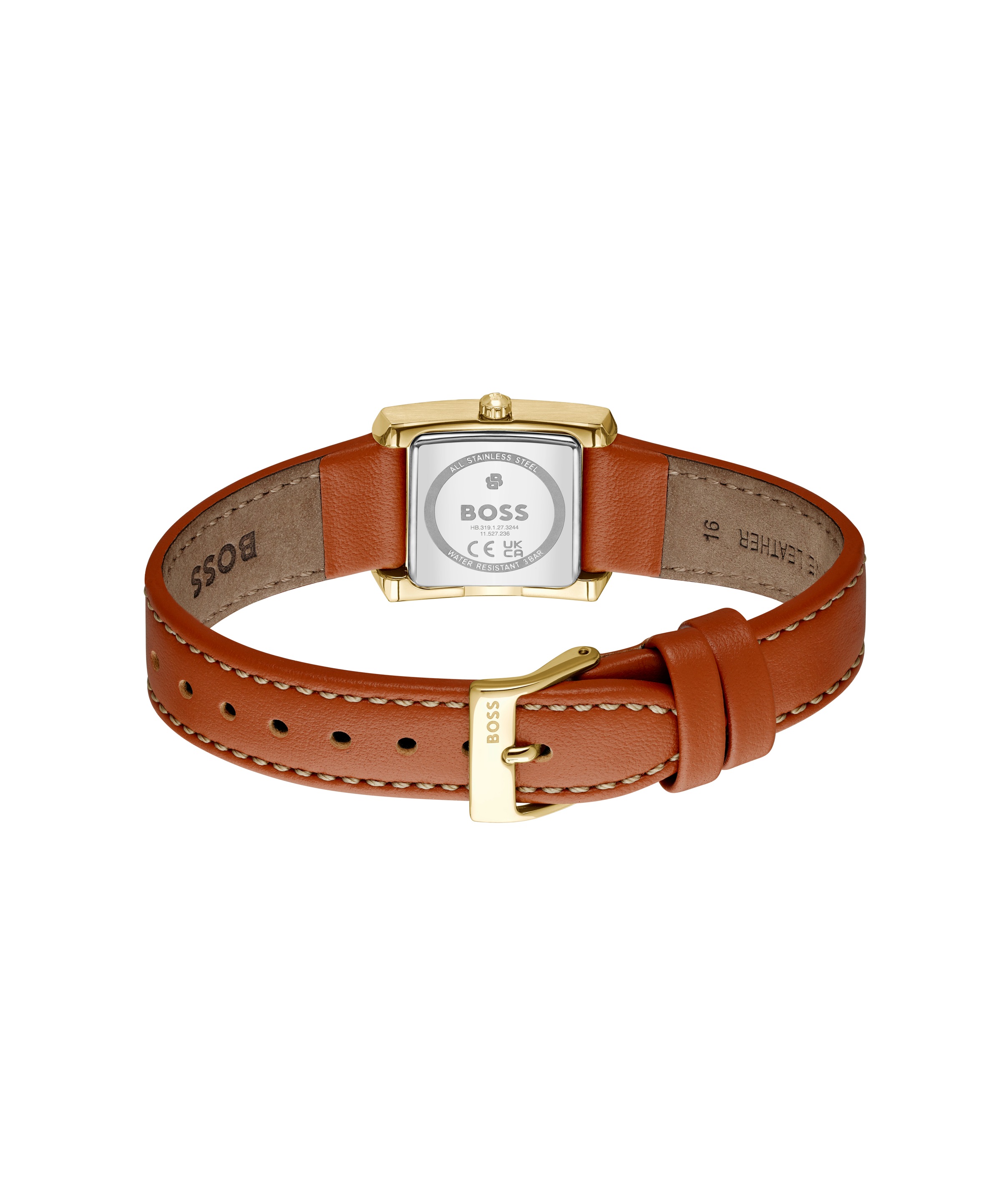 BOSS Quarzuhr »LUCY SCALA« Armbanduhr, Damenuhr, Lederarmband, analog