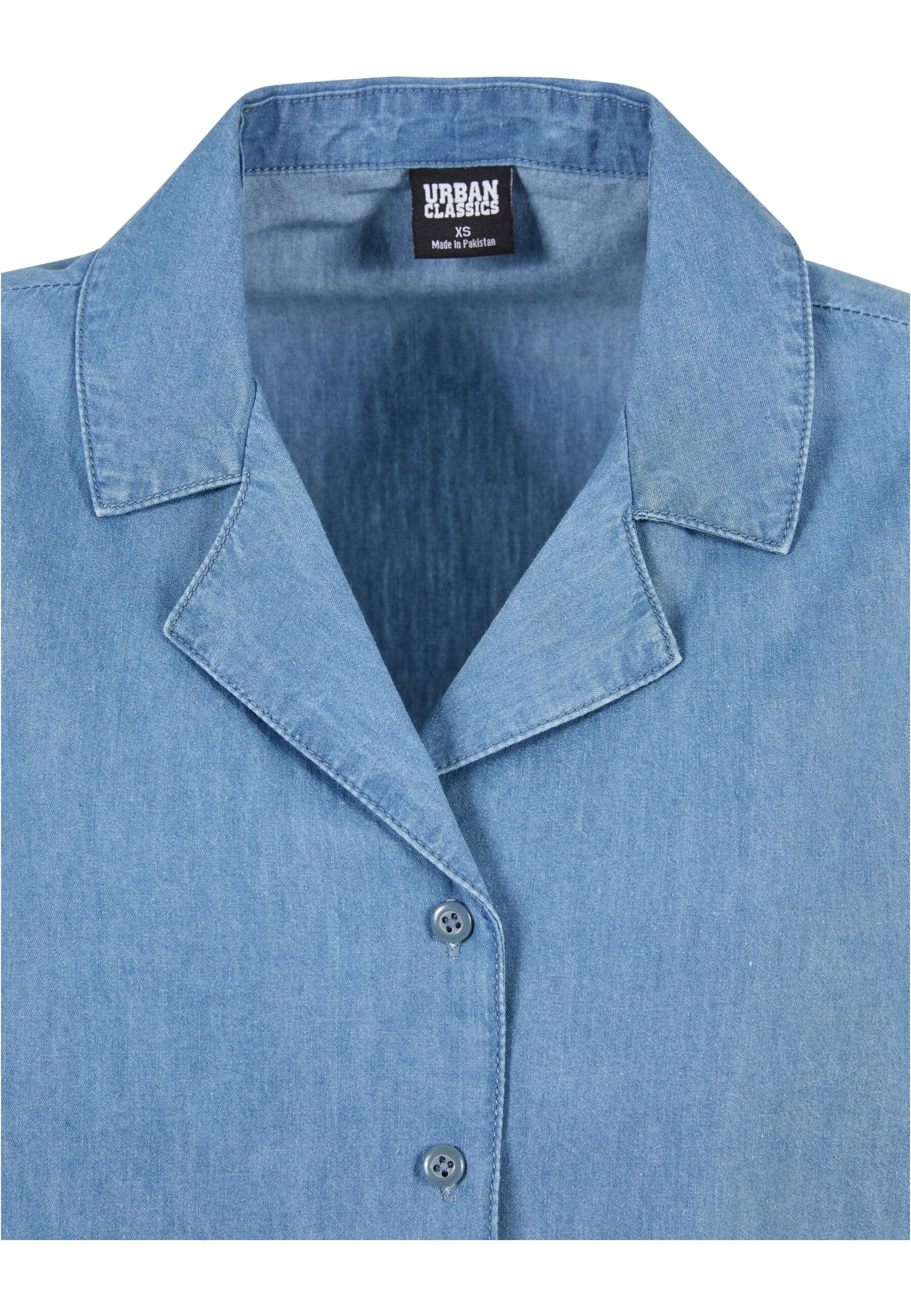 URBAN CLASSICS Klassische Bluse »Urban Classics Damen Ladies Light Denim Resort Shirt«
