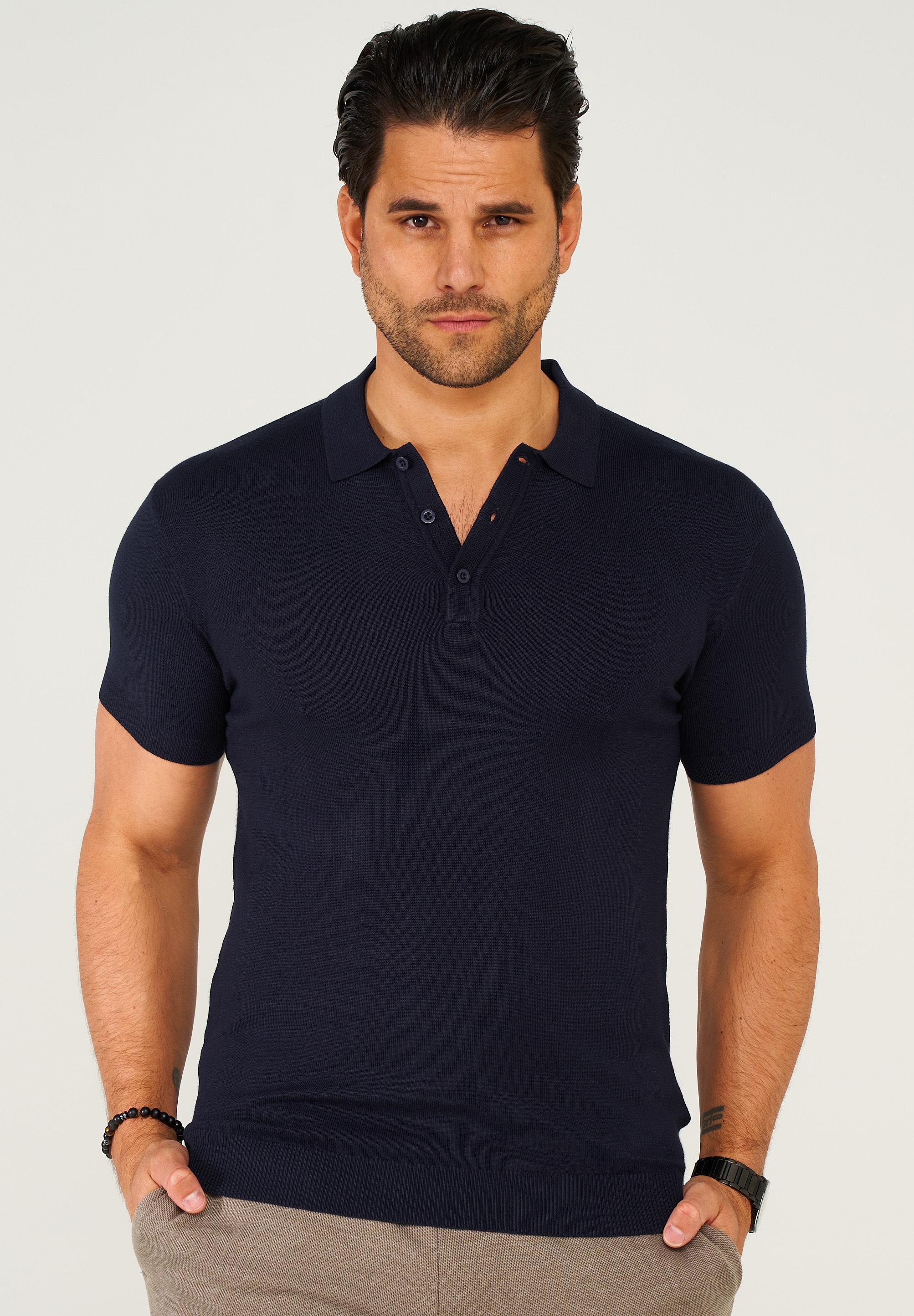 behype Poloshirt »KP-100 Knit Polo«, im klassischen Design