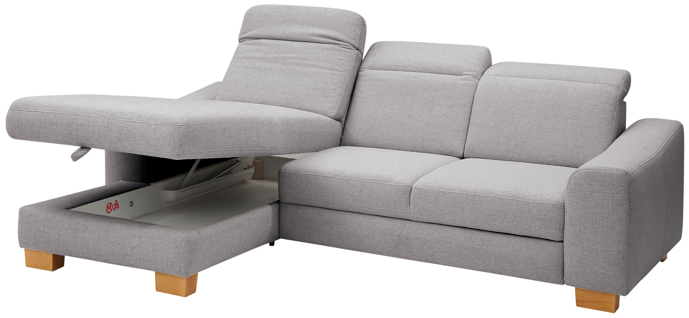 Home affaire Ecksofa »Dundee L-Form«, wahlweise mit Kopfteilverstellung und zusätzlich mit Bettfunktion