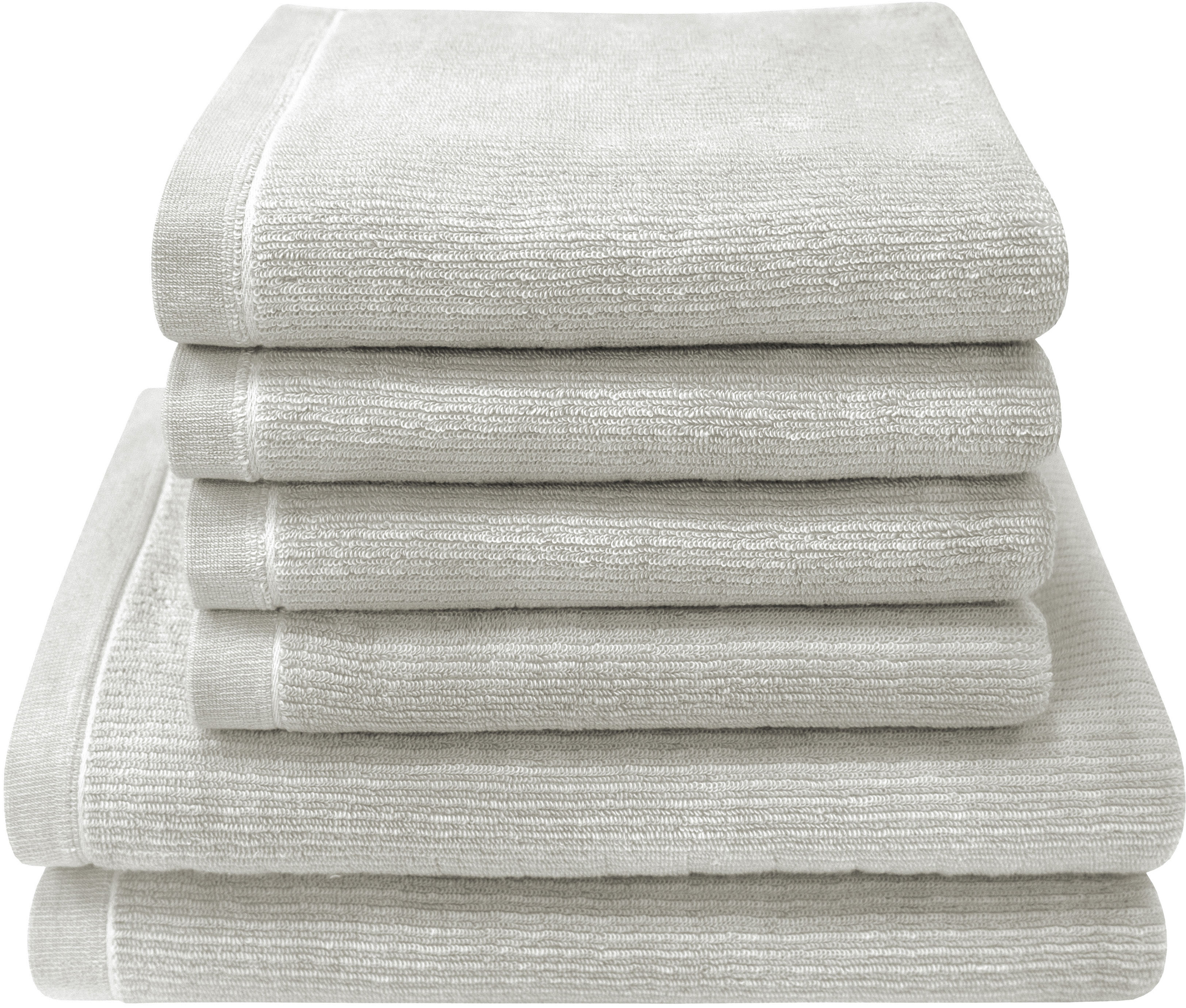 Handtuch Set DYCKHOFF, silber, Walkfrottier, Obermaterial: 100% Baumwolle, Handtuch-Sets, "Landscape", 4 Handtücher (50x100cm), 2 Duschtücher