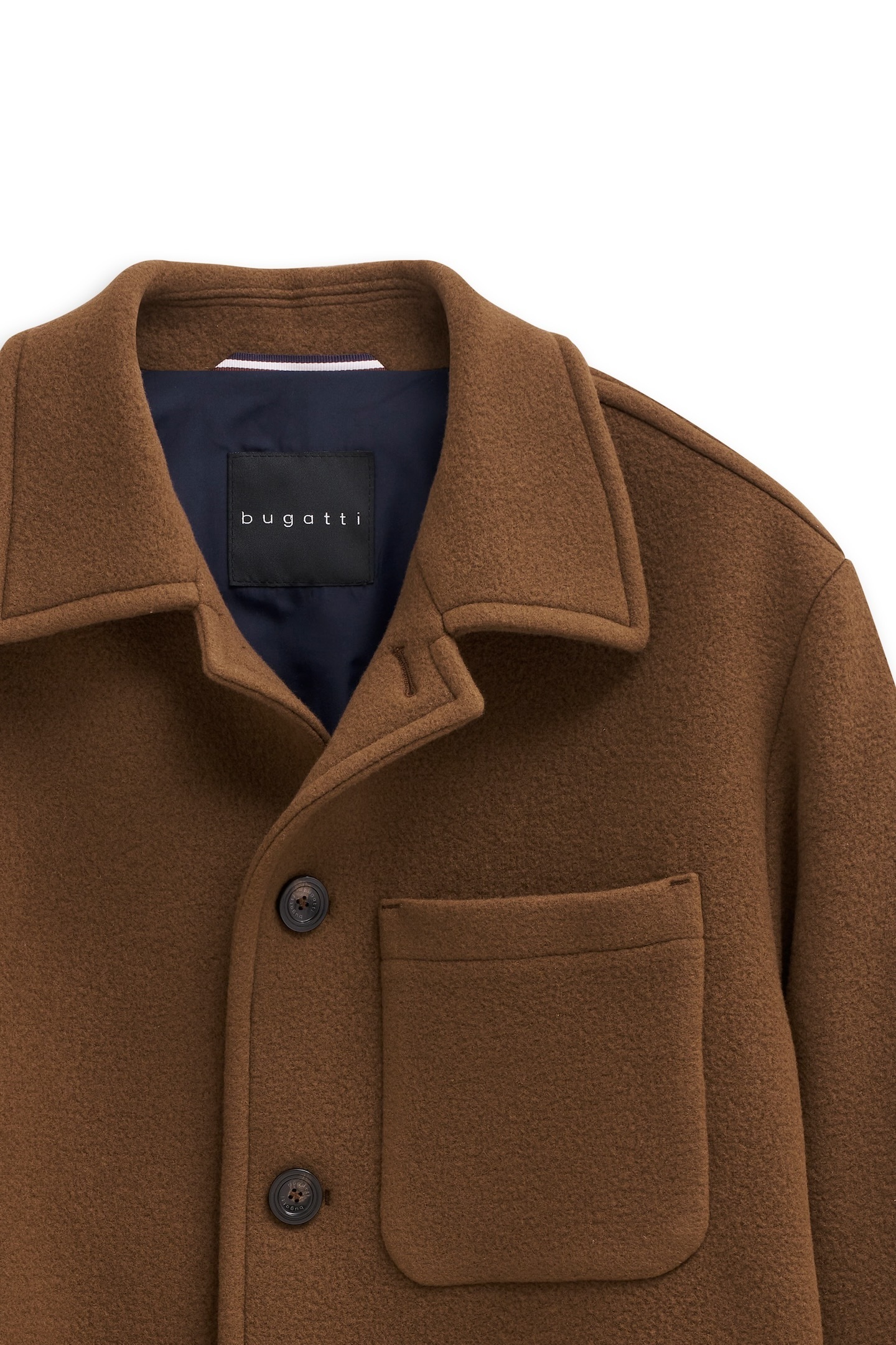 bugatti Hemdjacke »Regular Fit«, mit Umlegekragen & Knopfleiste