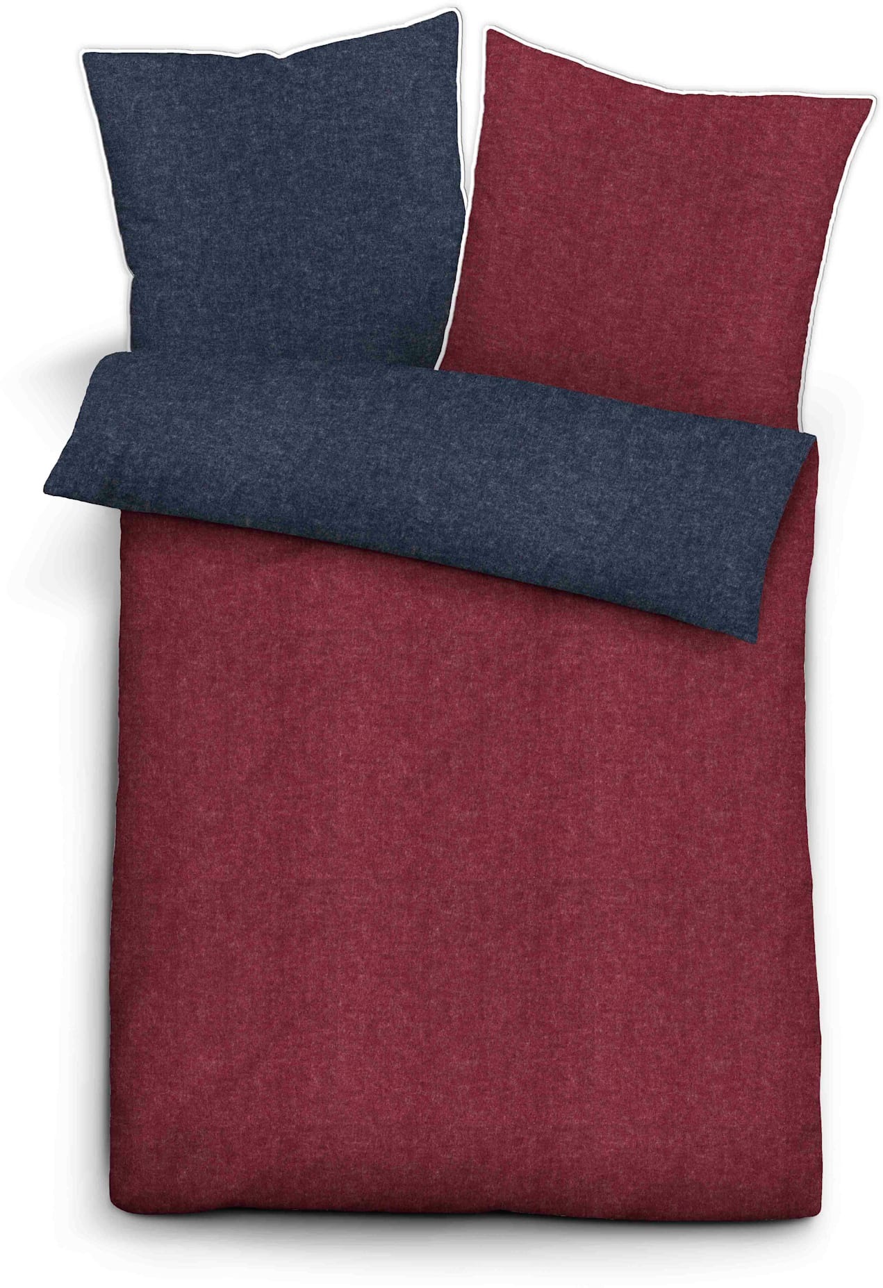Bettwäsche BIBERNA, rot, Biber;Feinbiber;Feinbiber, 100% Baumwolle, Bettwäsche