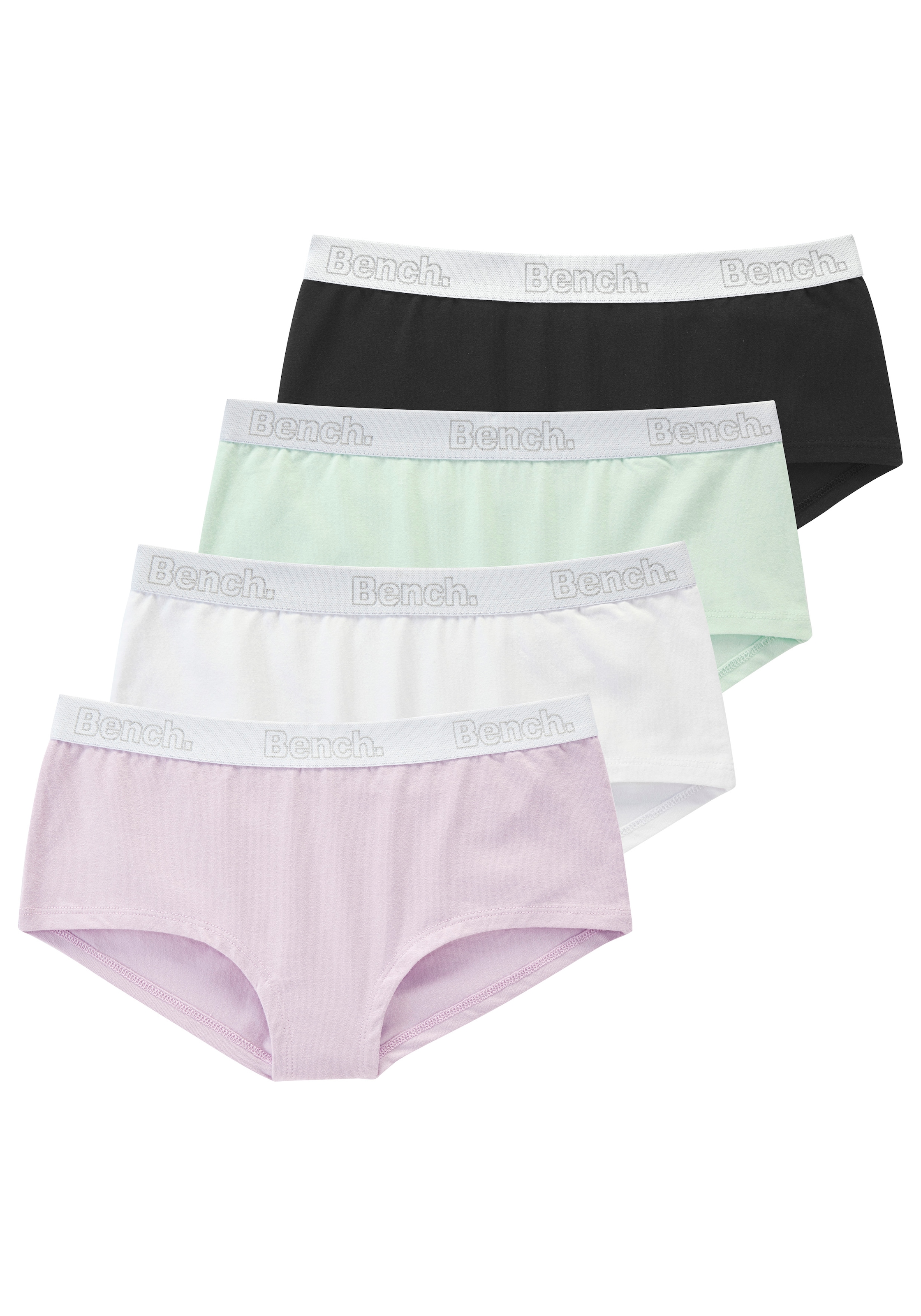 Bench. Panty Packung, 4 Stk. unifarben, mit Logoschriftzug, Baumwollmischung