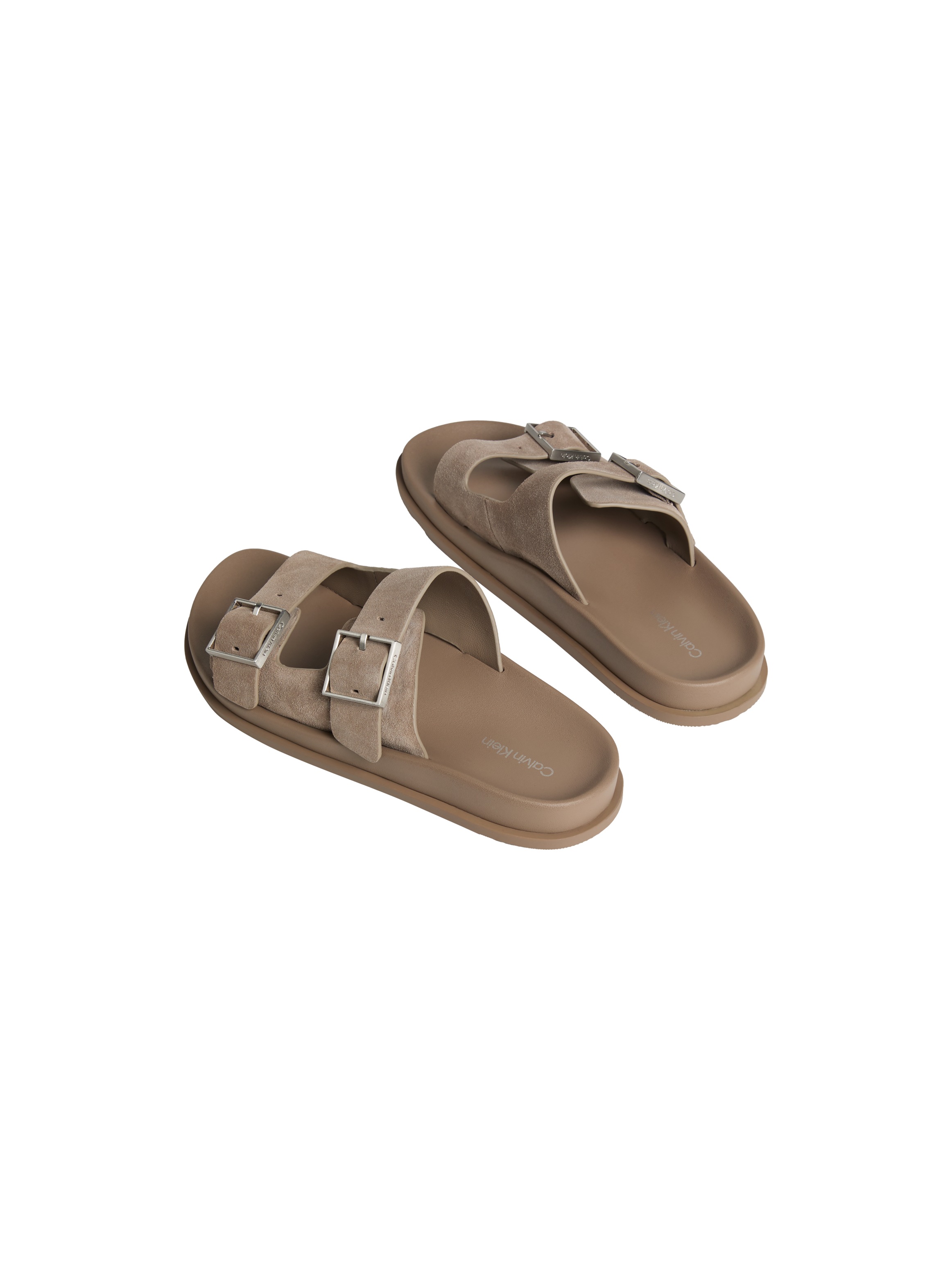 Calvin Klein Pantolette "CITY SANDAL BUCKLE SUEDE" Sommerschuh, Flats mit S günstig online kaufen