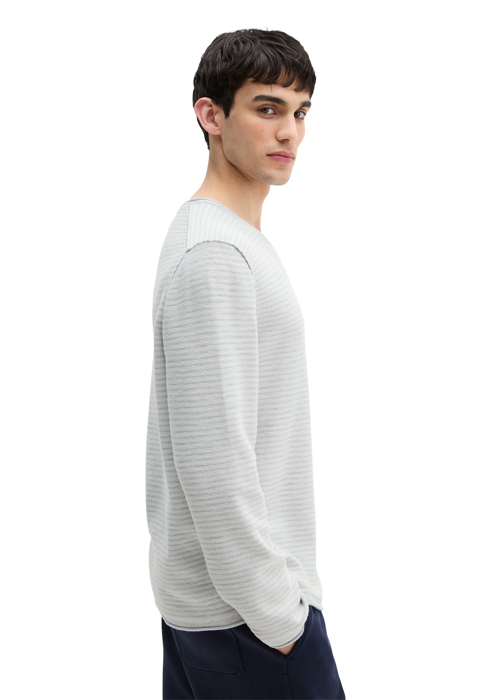 Marc OPolo Rundhalspullover "aus Bio-Baumwolle und Leinen" günstig online kaufen