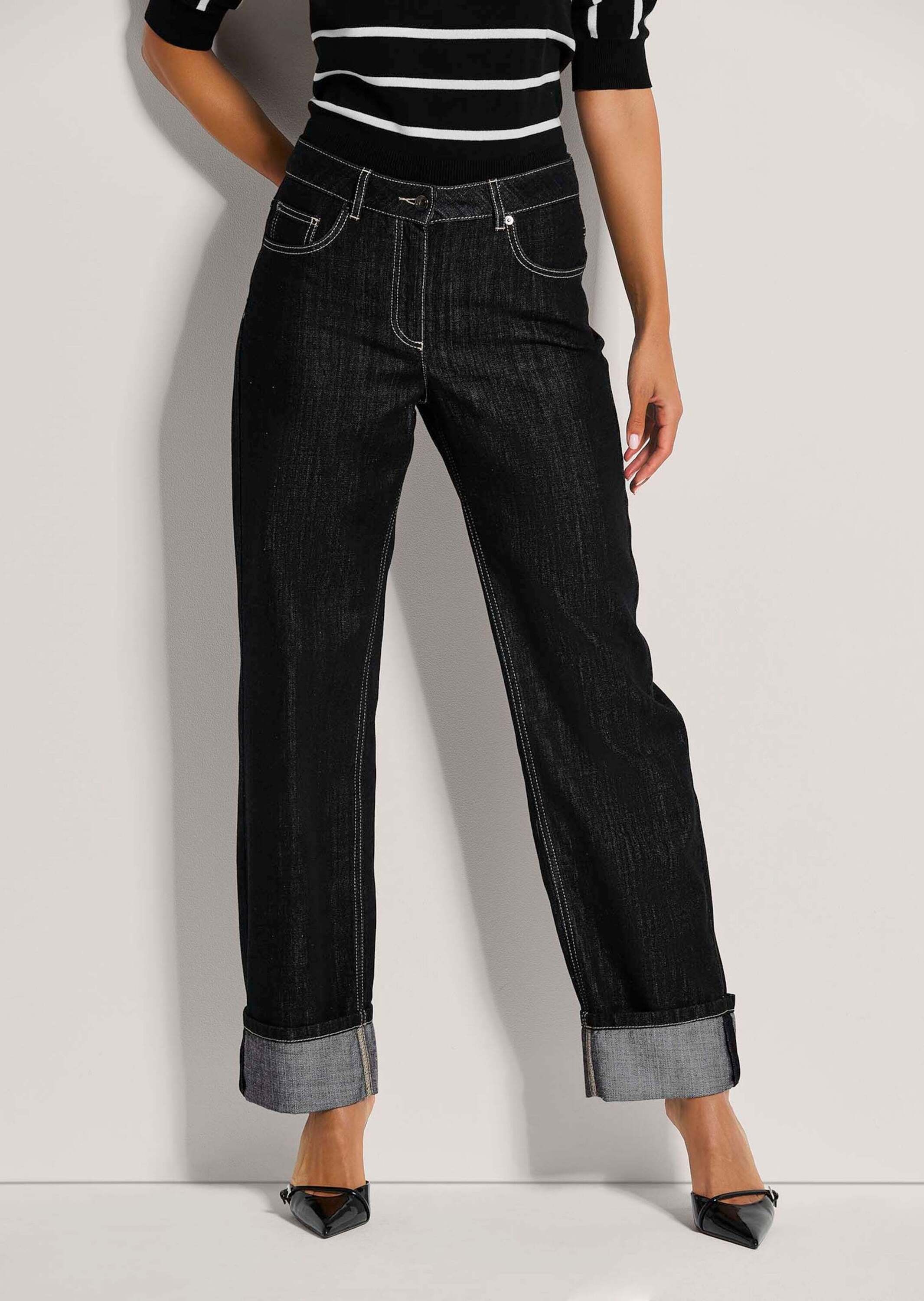 Thumbnail - MADELEINE Regular-fit-Jeans "Jeans Weite Jeans mit fixiertem Aufschlag"