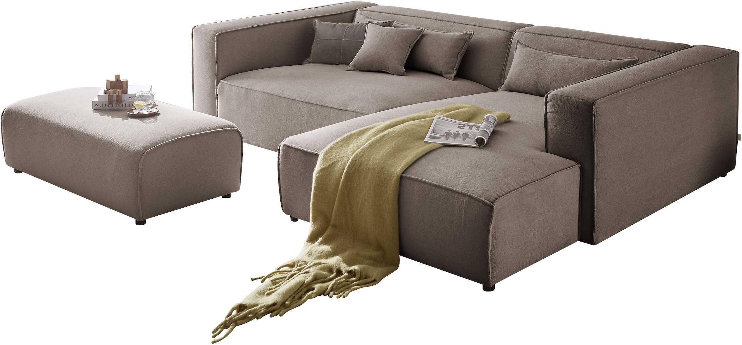 LeGer Home by Lena Gercke Ecksofa "PIARA XXL, L-Form, Schlaffunktion, Cord, günstig online kaufen