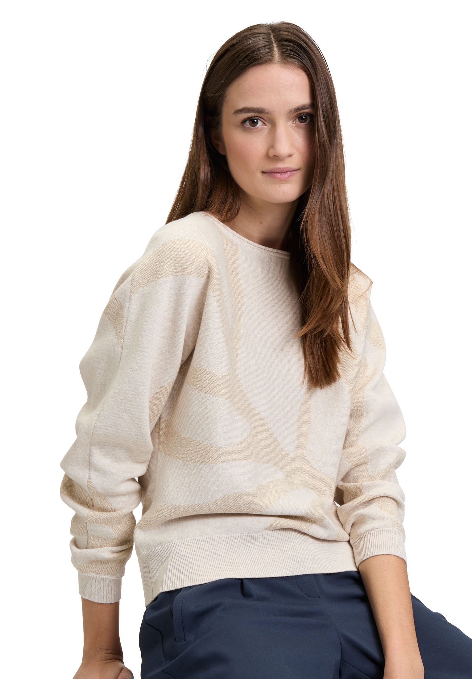 Betty&Co Strickpullover »Betty & Co Strickpullover mit Lurexfaden«, (1 tlg.), Jacquard