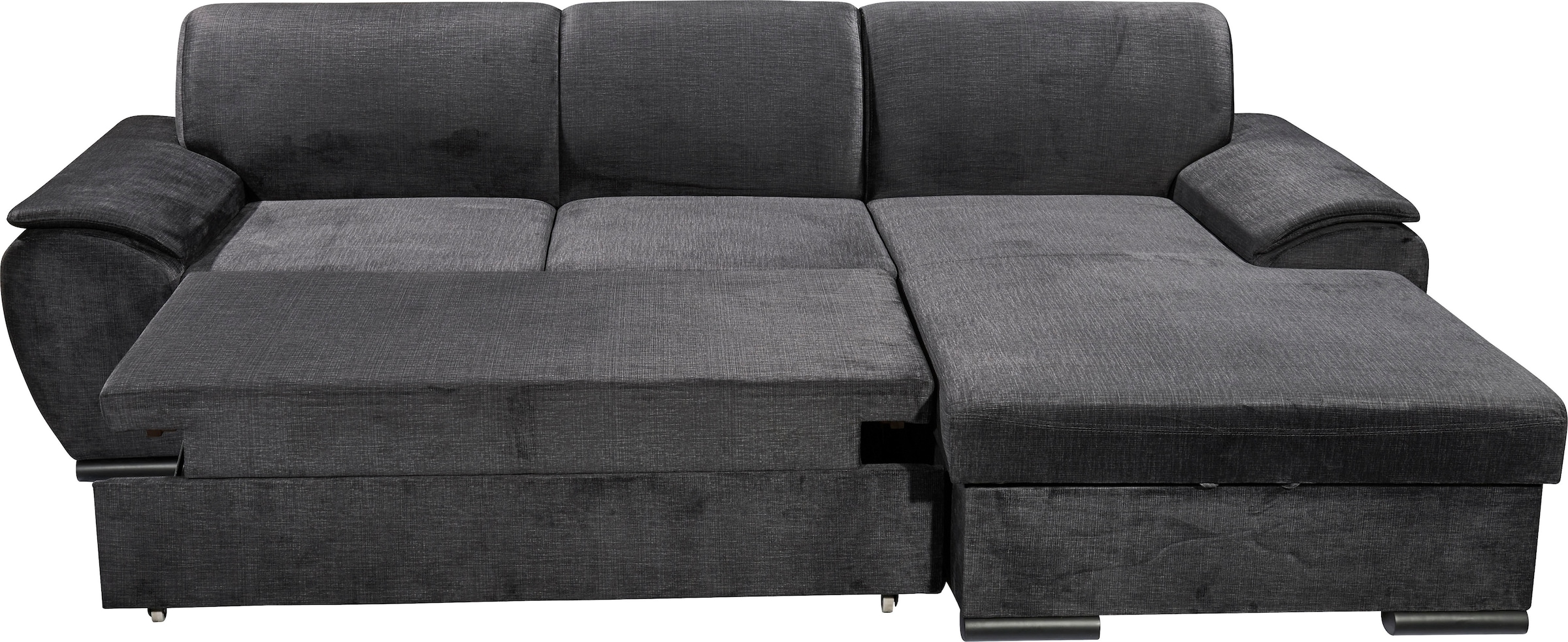 ED EXCITING DESIGN Ecksofa »Tampa L-Form«, mit Bettfunktion, Bettkasten & 3 Nierenkissen