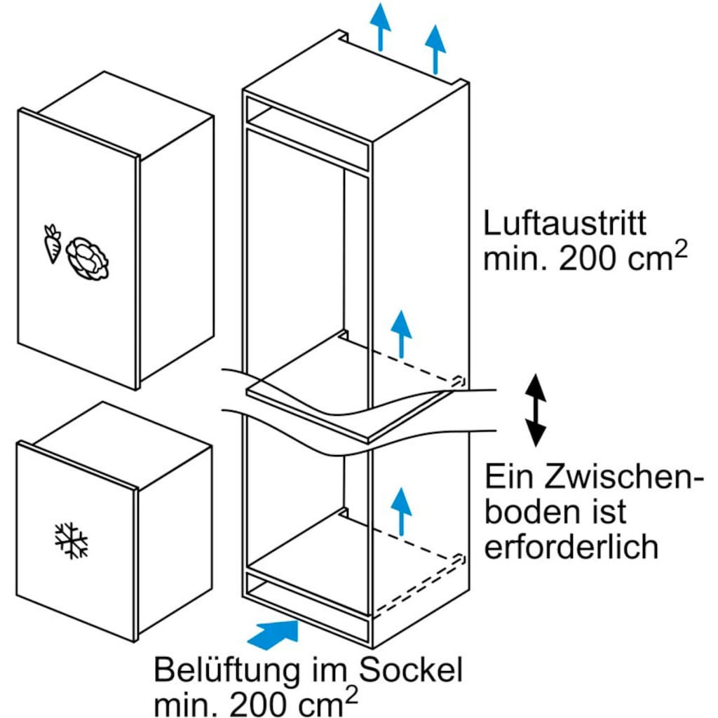 SIEMENS Einbaugefrierschrank »GI21VADE0«, iQ500, 87,4 cm hoch, 55,8 cm breit