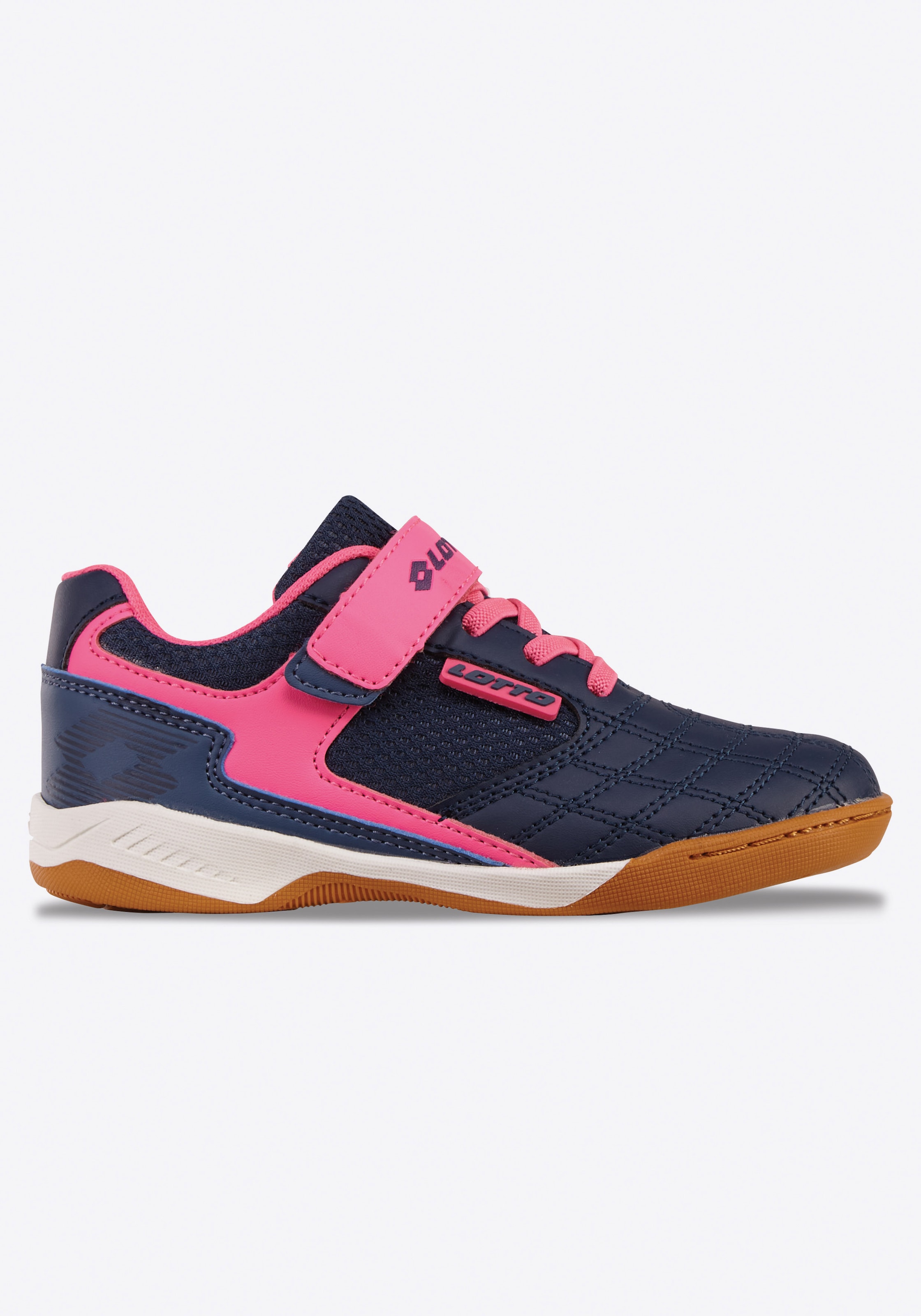 Hallenschuh LOTTO, Mädchen, Gr. 25, bunt (navy, fr.pink), Kunstfaser, Synthetik, mehrfarbig, Schuhe Hallenschuh, - mit nicht-färbender Sohle