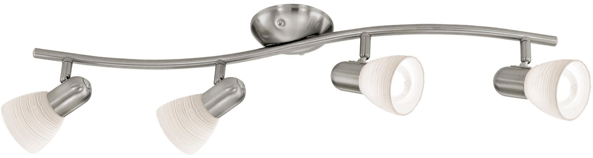 EGLO Deckenleuchte »Dakar 1 Deckenlampe, Deckenspot aus Stahl und Glas, E14, Deckenleuchte« E14 1 Stk. Spot - L65 x B10 cm - nickel-matt - 4X40W exkl.