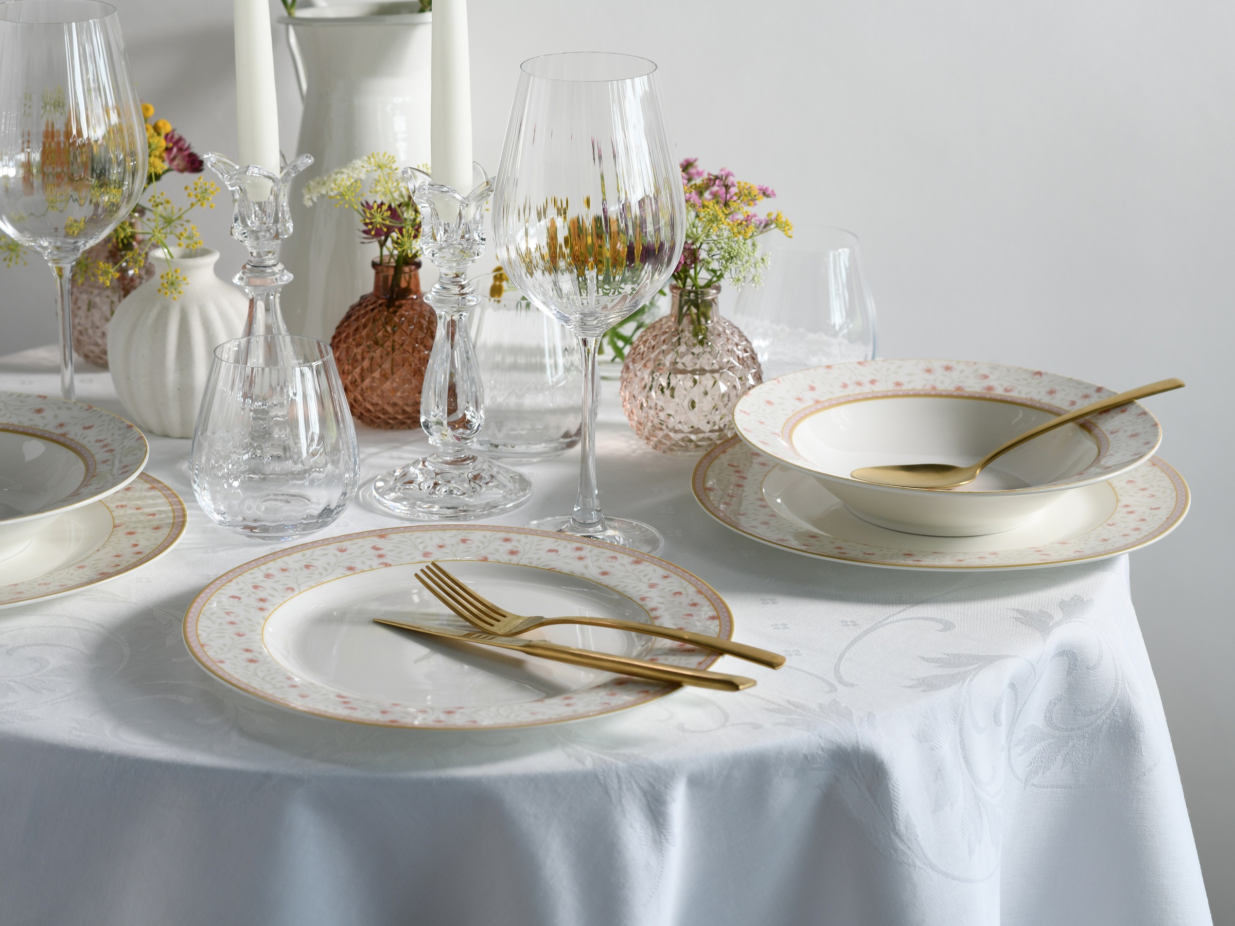 CreaTable Tafelservice »Emilja, Tafel-Service 12-tlg«, (Set, 12 tlg.), Blumendekor