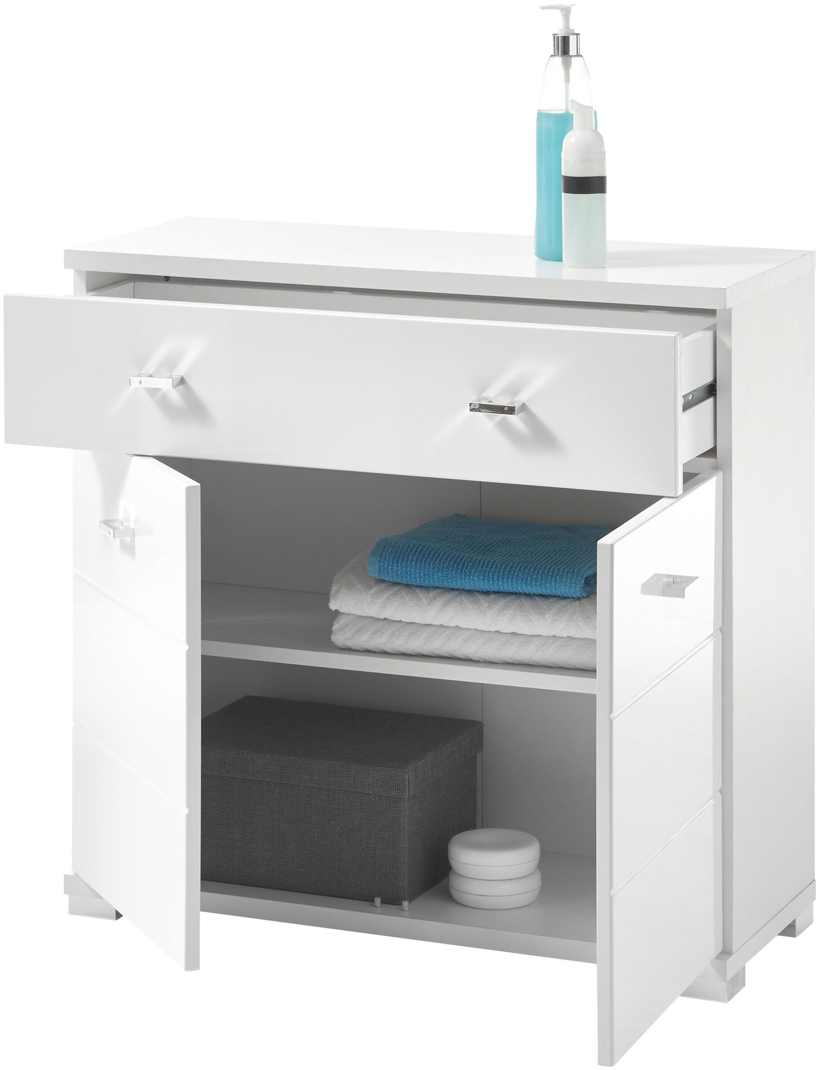 BASIC by Balculina Midischrank »Pool, Badezimmerschrank BxHxT 76x73x31«, (1 St.), Breite 76cm, Tür L/R montierbar