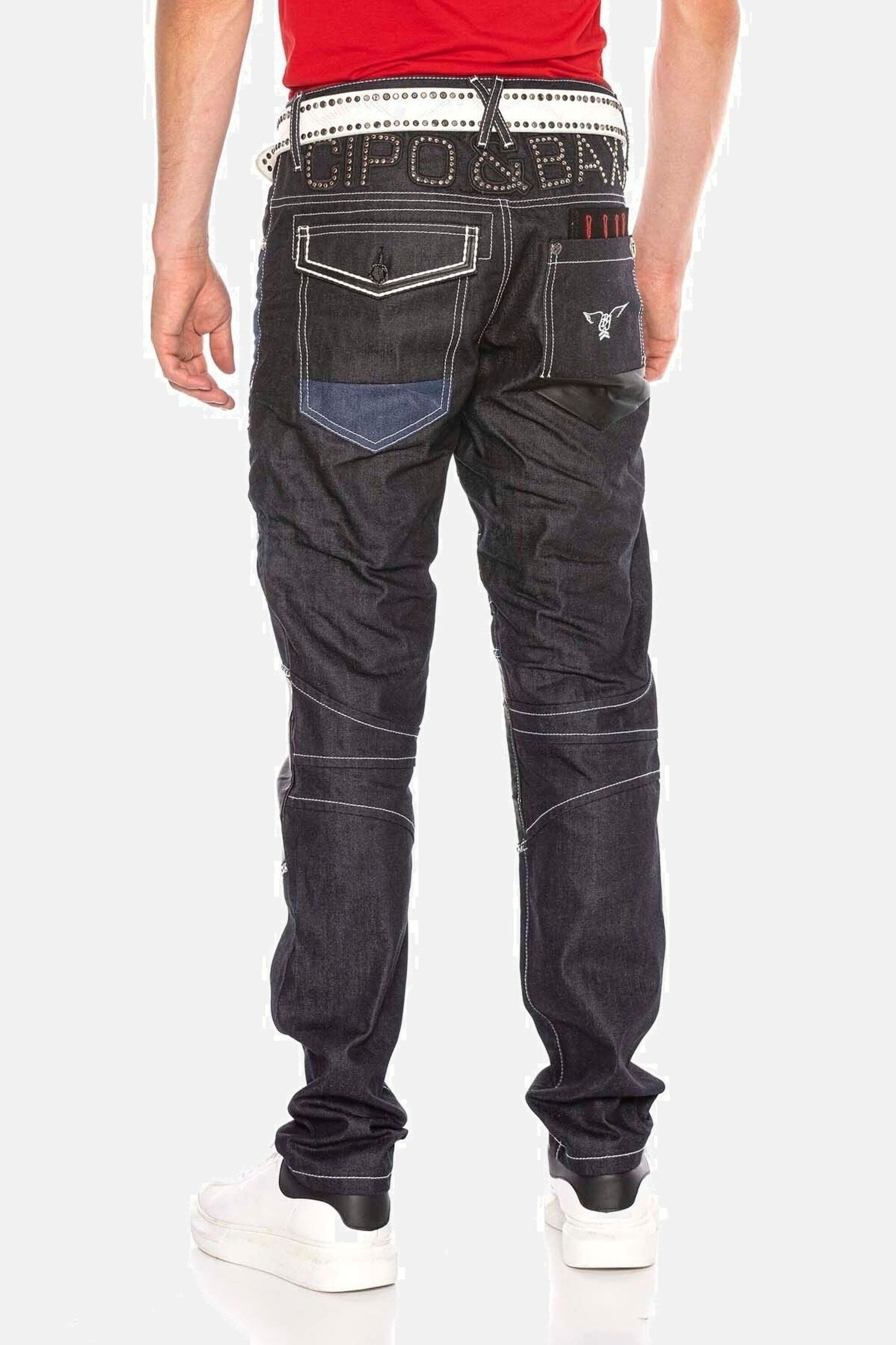 Cipo & Baxx Straight-Jeans »DENIM«, Straight Fit-Jeans im stylischen Design, CD639
