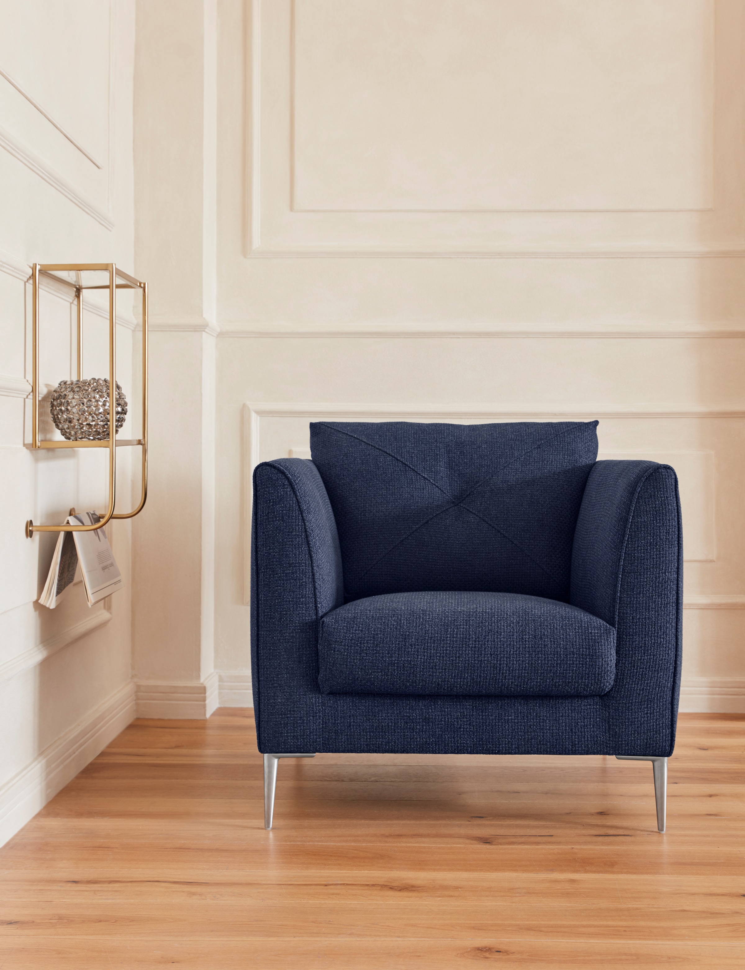 Sessel TRENDMANUFAKTUR, B:85cm H:84cm T:96cm, blau, Wohnzimmer, Sessel, "Chilltime, Loungesessel, Komfortsitzhöhe 46cm, Breite 85cm, bequem", mit