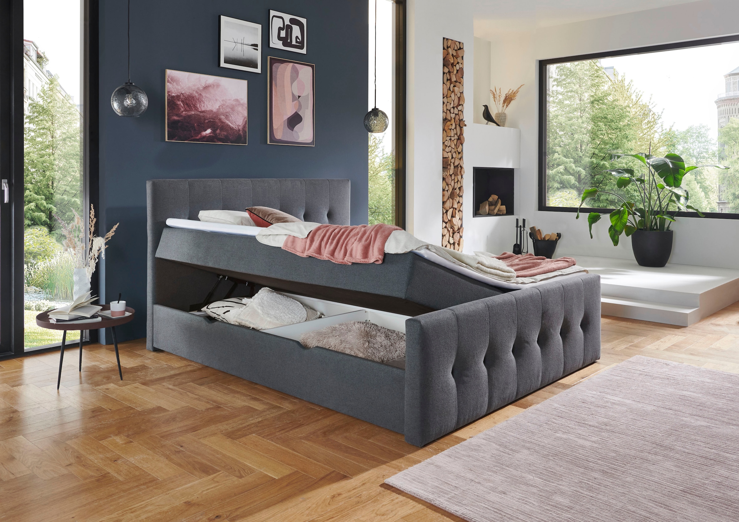 INOSIGN Boxbett »Tessaja«, 180 x 200cm, mit Bettkasten, inkl. Topper