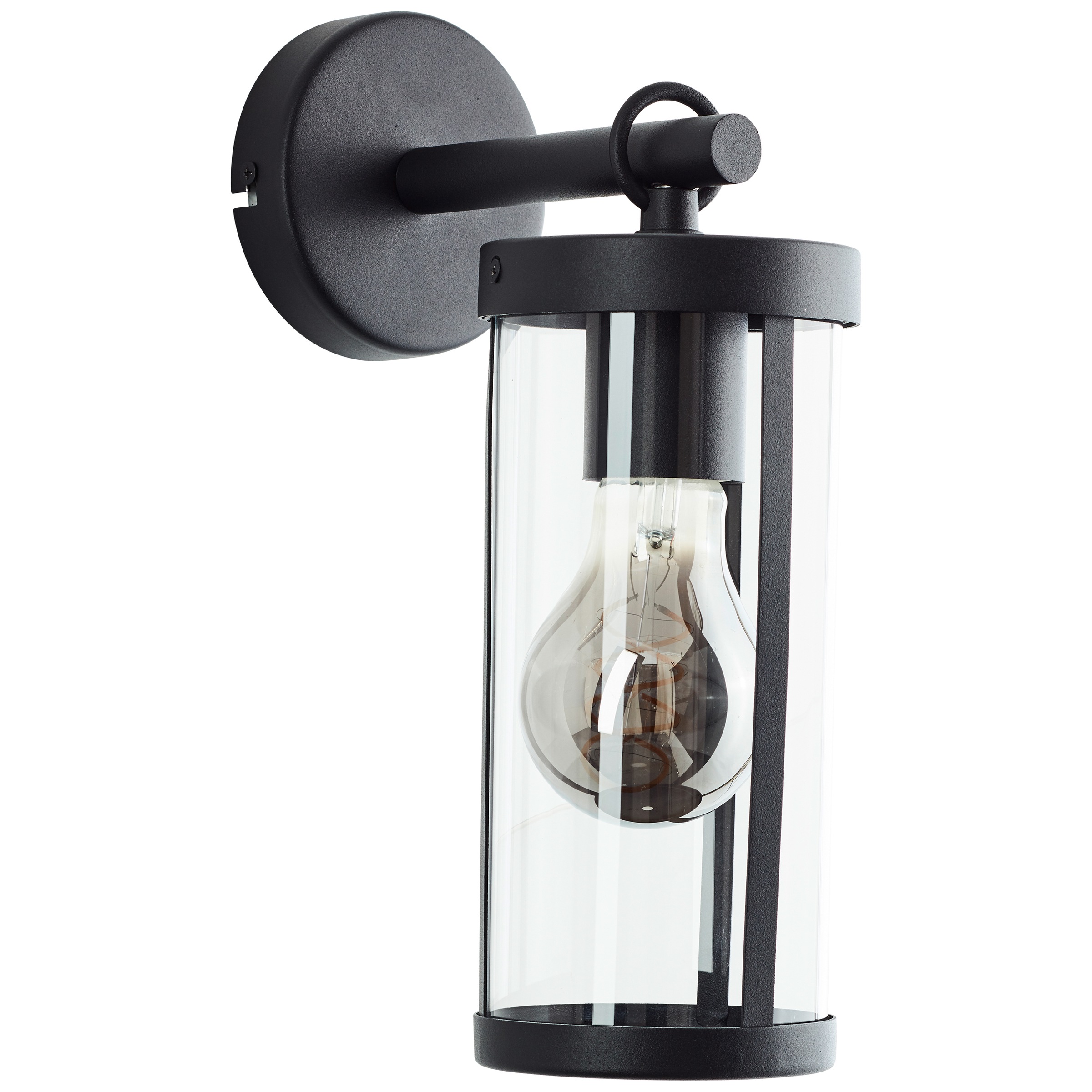 Brilliant Außen-Wandleuchte »Sidney«, 1 flammig, Leuchtmittel E27 | ohne Leuchtmittel, Außenwandleuchte, 30 cm, E27, Metall/Glas, schwarz/transparent