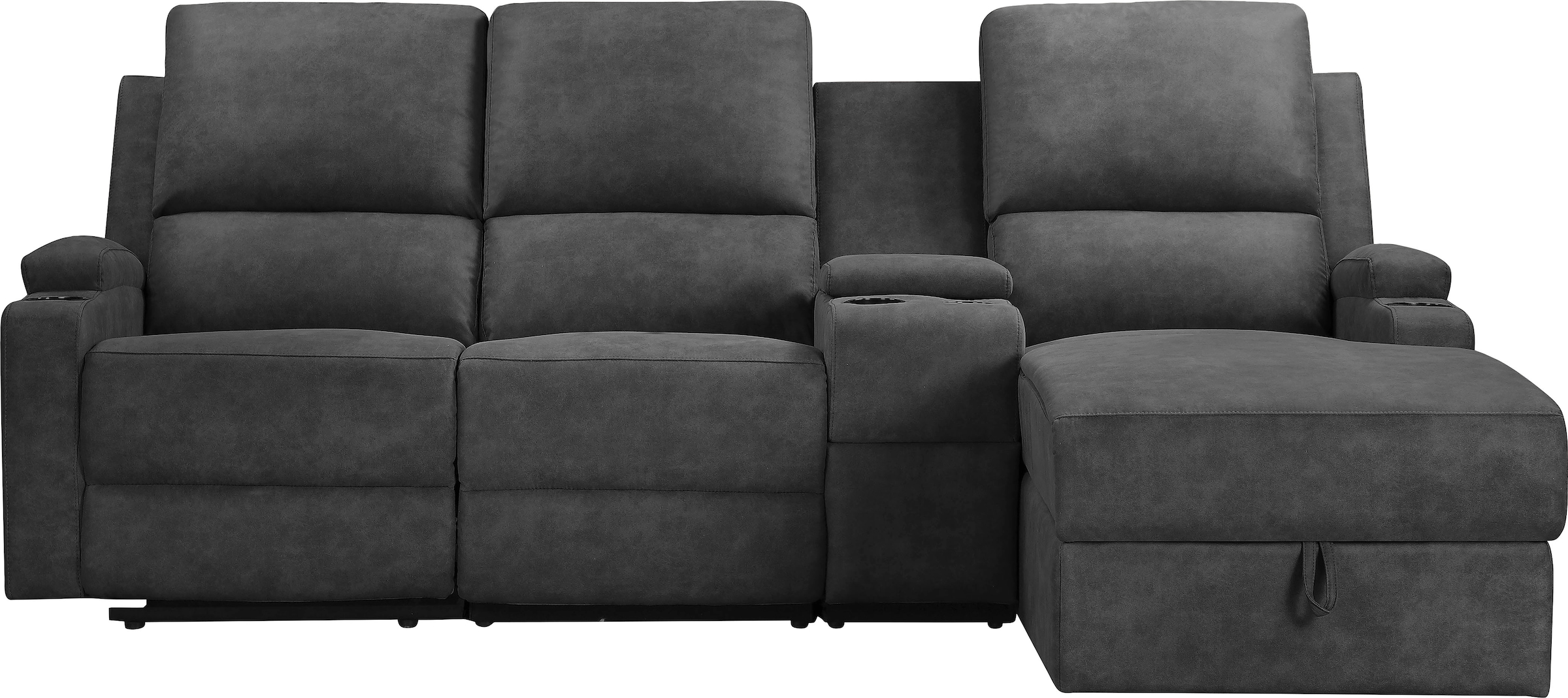 Home affaire Ecksofa "NAPORI Multimediasofa, 3er Kinosessel XXL, L-Form, 3 günstig online kaufen