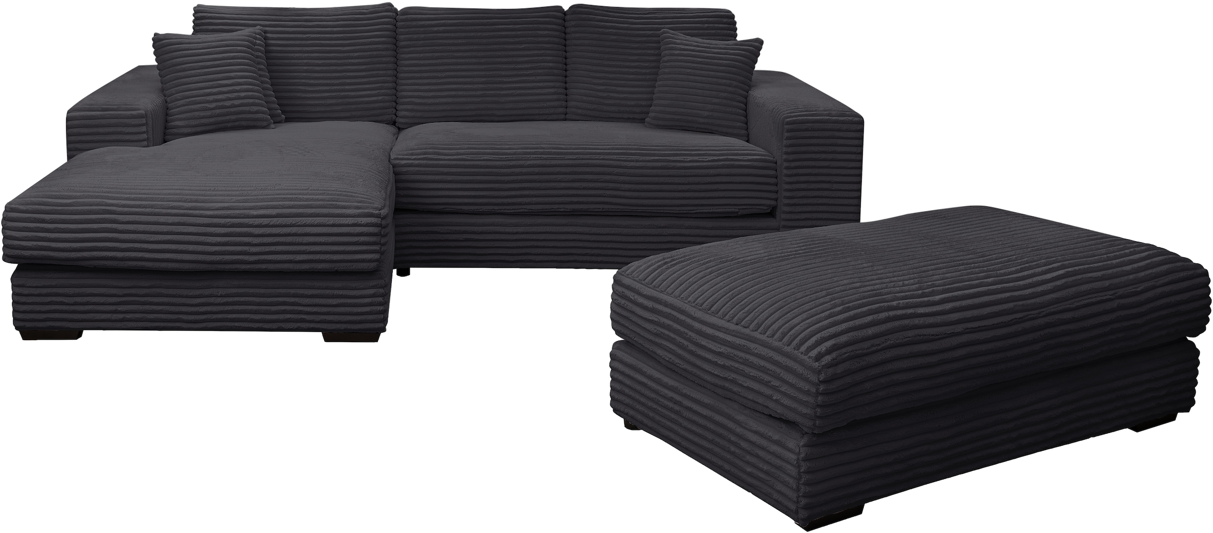 WERK2 Polstergarnitur "Eden L-Form + Hocker. Mega Couch Breite 286cm, Cord" günstig online kaufen