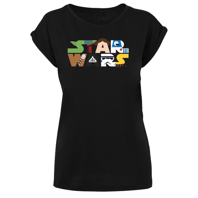 F4NT4STIC Kurzarmshirt »Damen Star Wars Character Logo with Ladies Extended  Shoulder Tee«, (1 tlg.) bestellen | BAUR