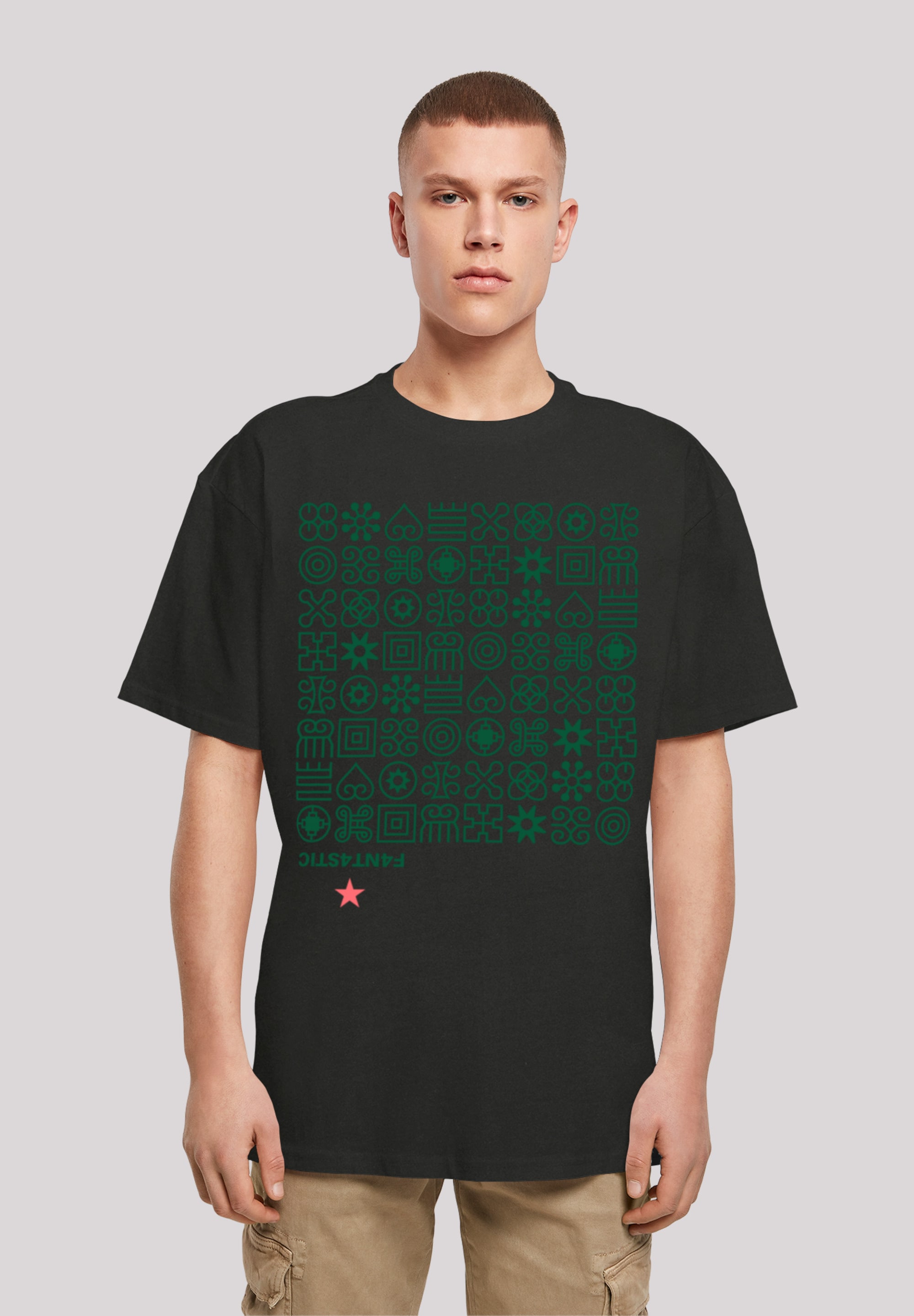 F4NT4STIC T-Shirt »Muster Grün Symbole«, Print