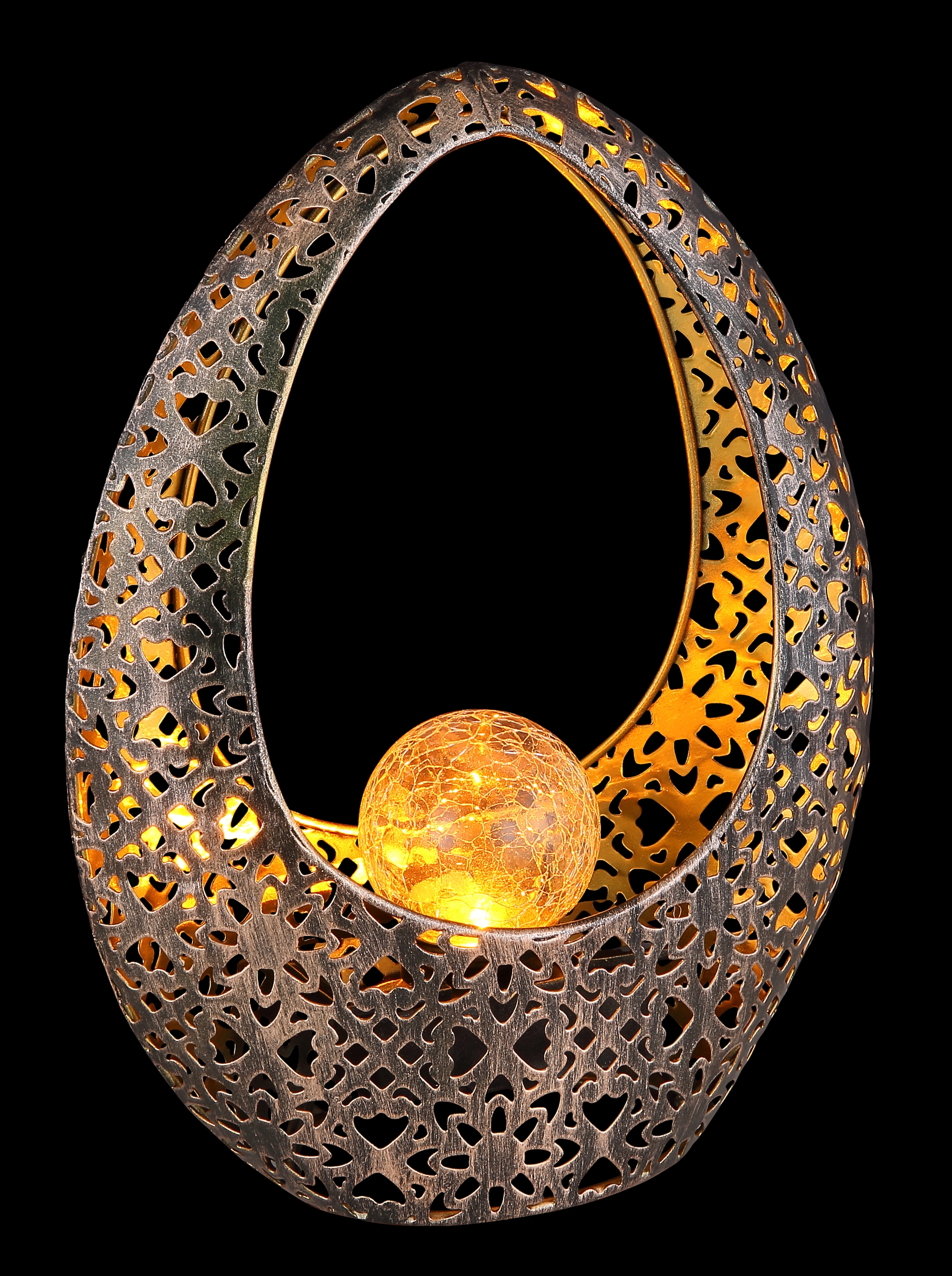 GLOBO LIGHTING LED Solarleuchte »SOLARLEUCHTE METALL BRONZEFARBEN, 1XLED« LED-Modul 1 Stk. Warmweiß