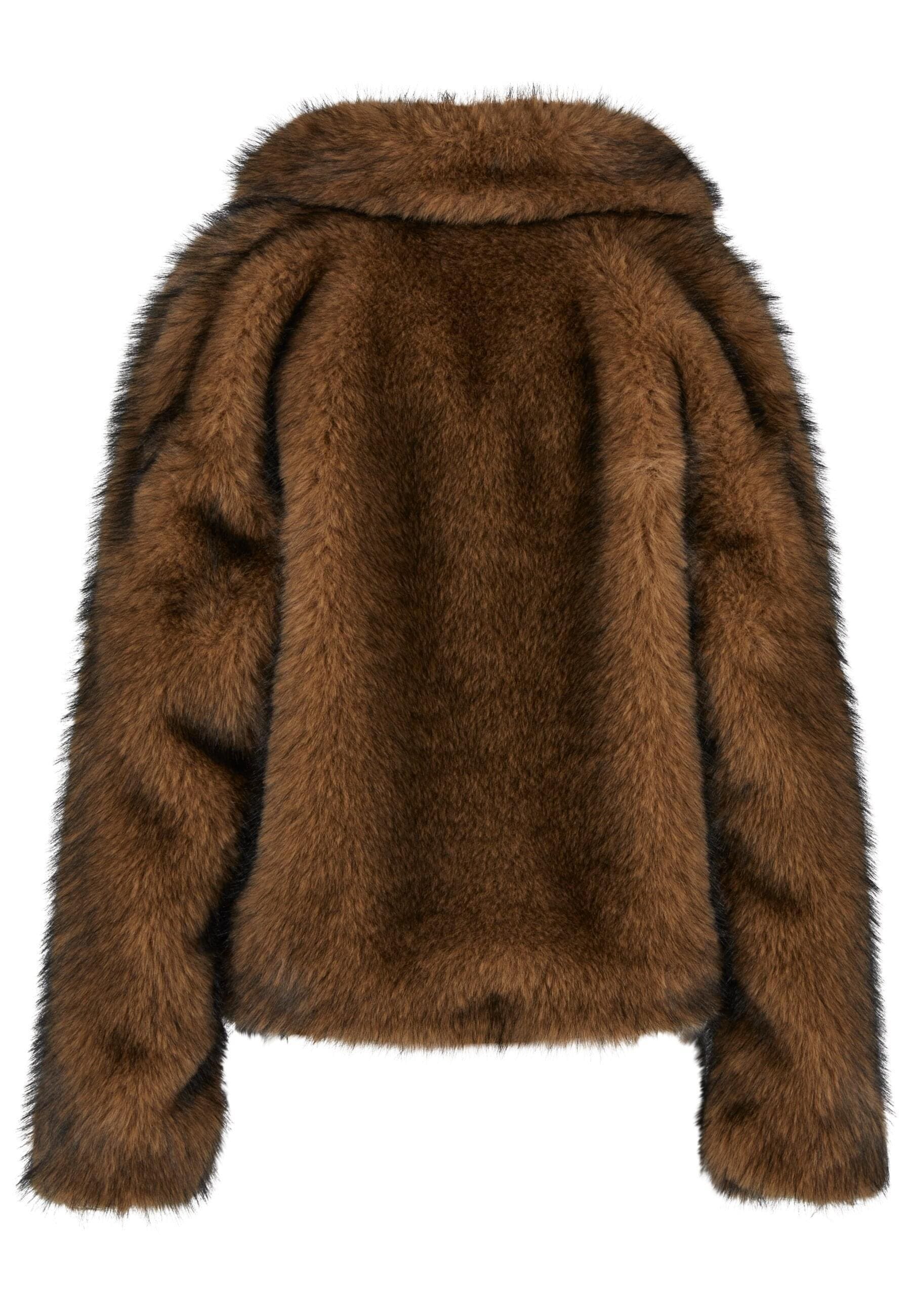 URBAN CLASSICS Winterjacke »Urban Classics Ladies Short Faux Fur Jacket« 1 Stk. tlg. ohne Kapuze