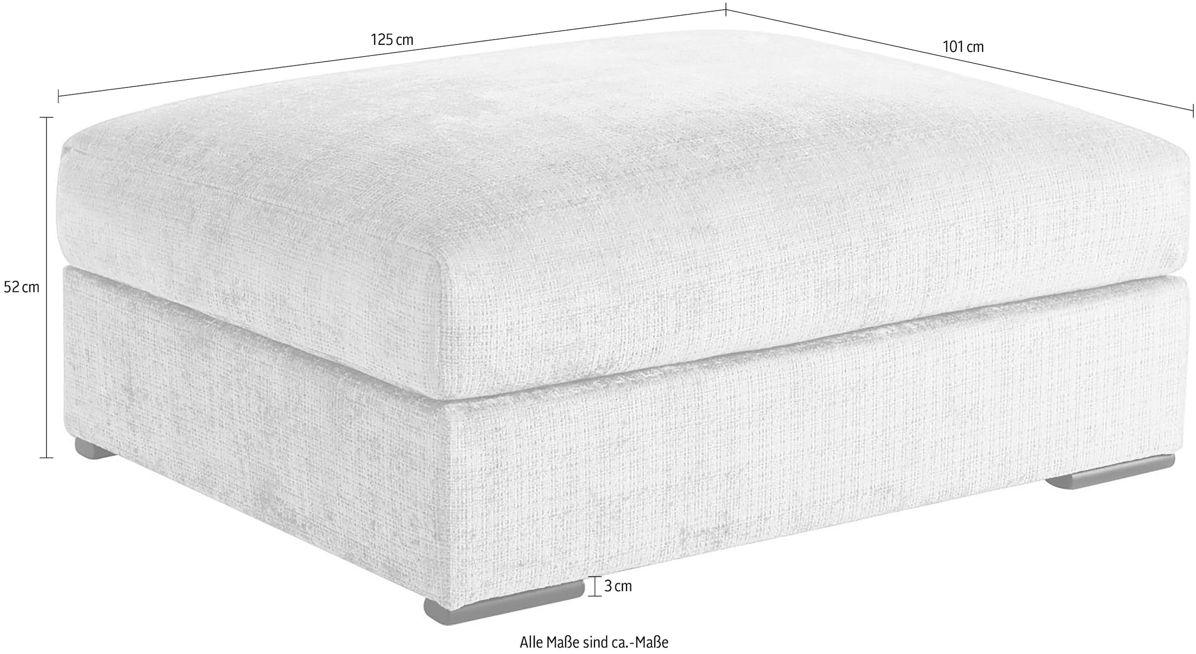 Home affaire Polsterhocker »Casa XXL, B: 125 cm« Mega-Hocker, in Cord oder Chenille-Struktur, Federkern